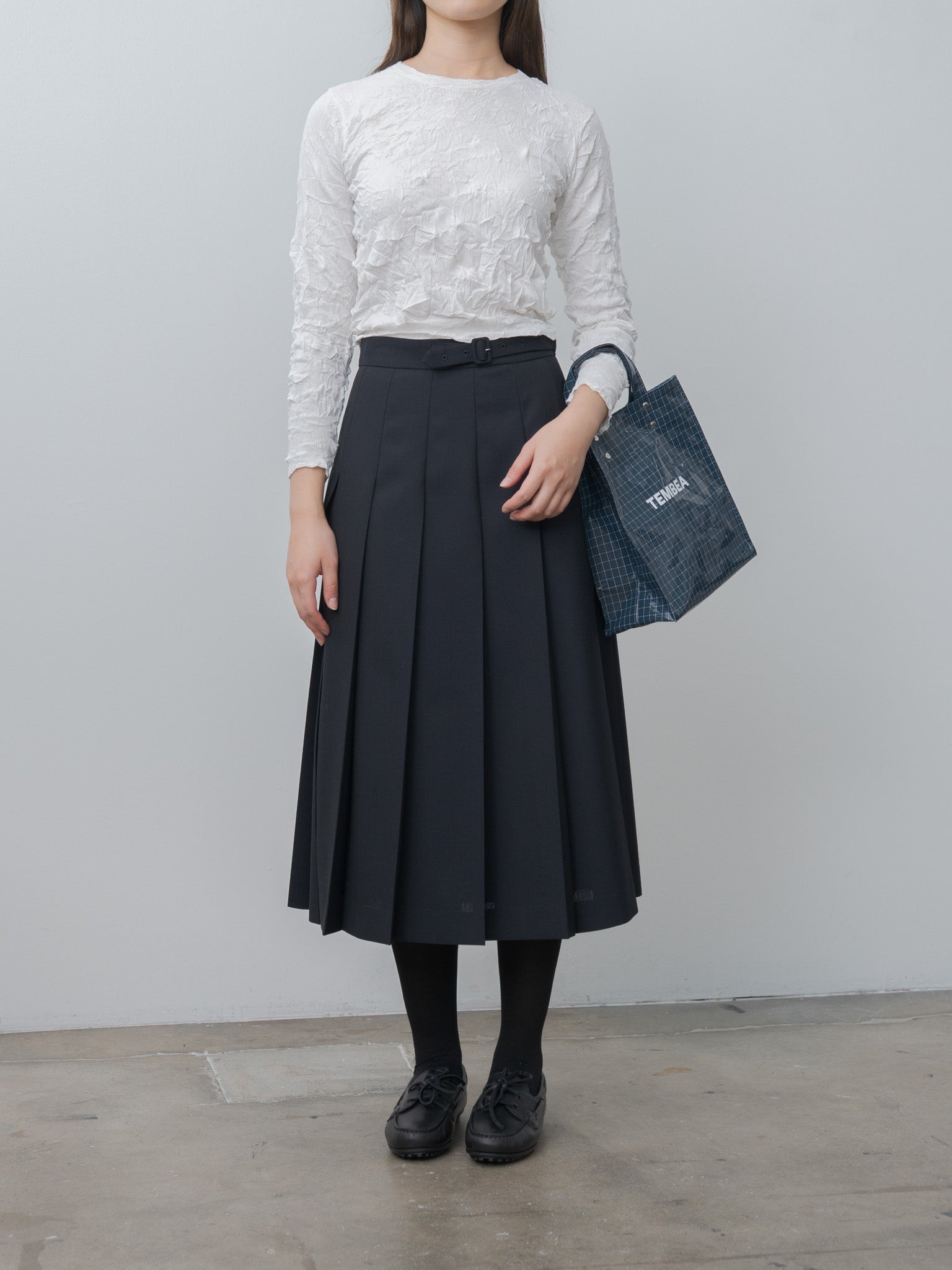 Namu Shop - Tembea Paper Tote Small - Check Blue