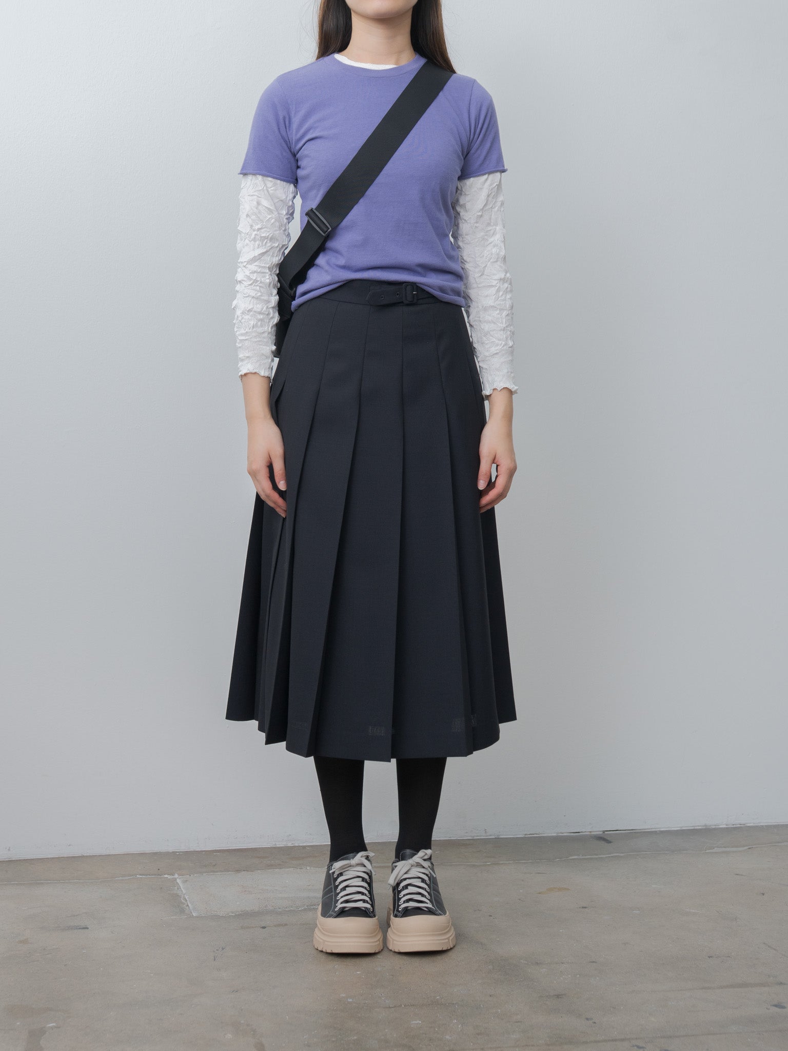 Namu Shop - Auralee Brushed Organic Cotton Jersey Tee - Light Purple
