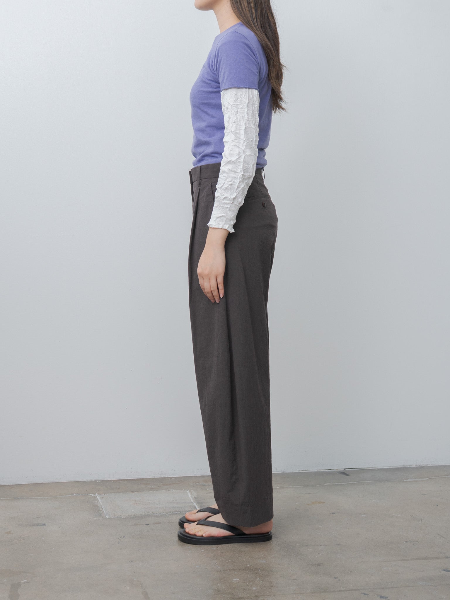 Namu Shop - Auralee Brushed Organic Cotton Jersey Tee - Light Purple