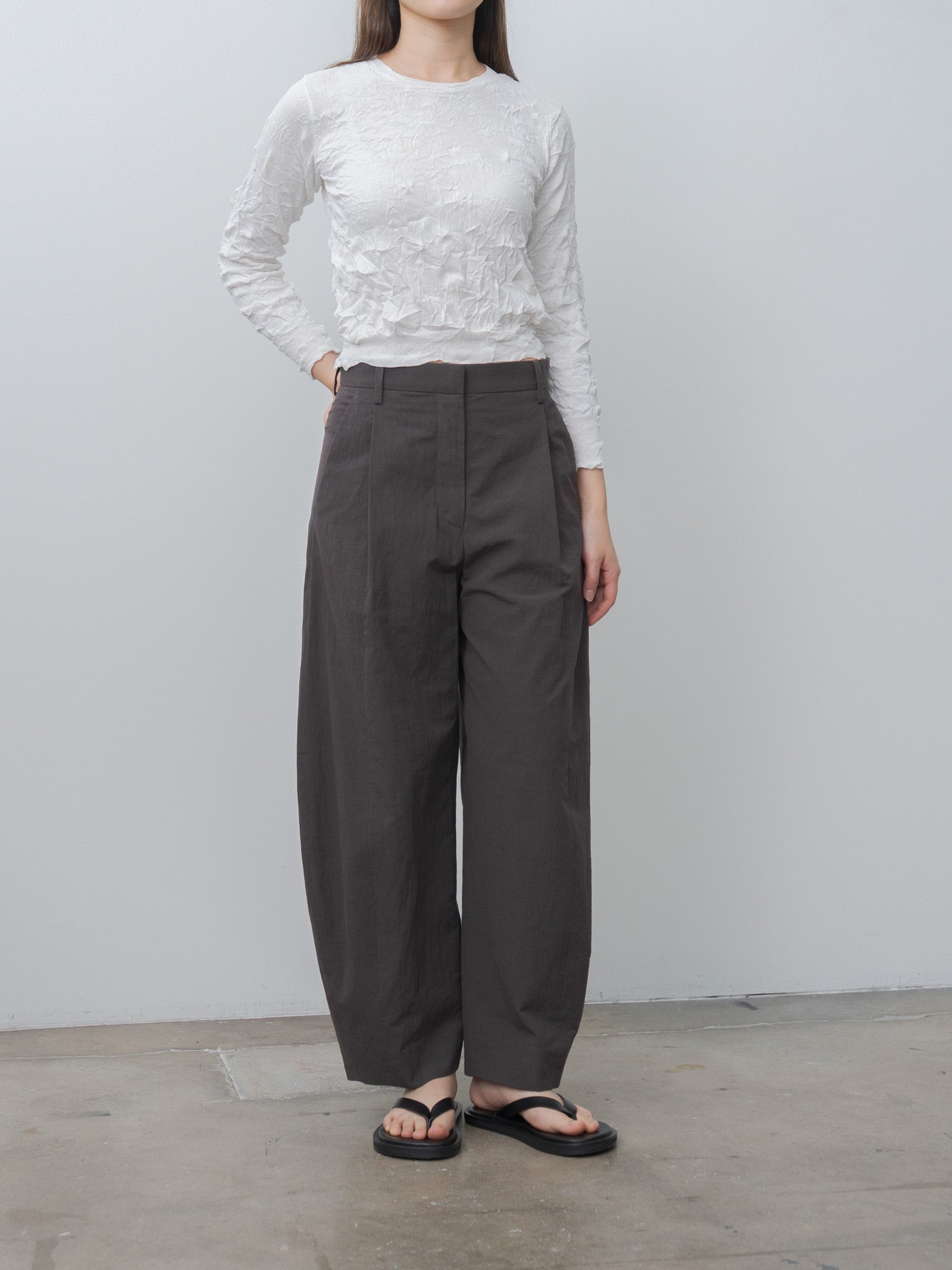 Namu Shop - Sayaka Davis Crinkled Knit Relaxed Pullover - White