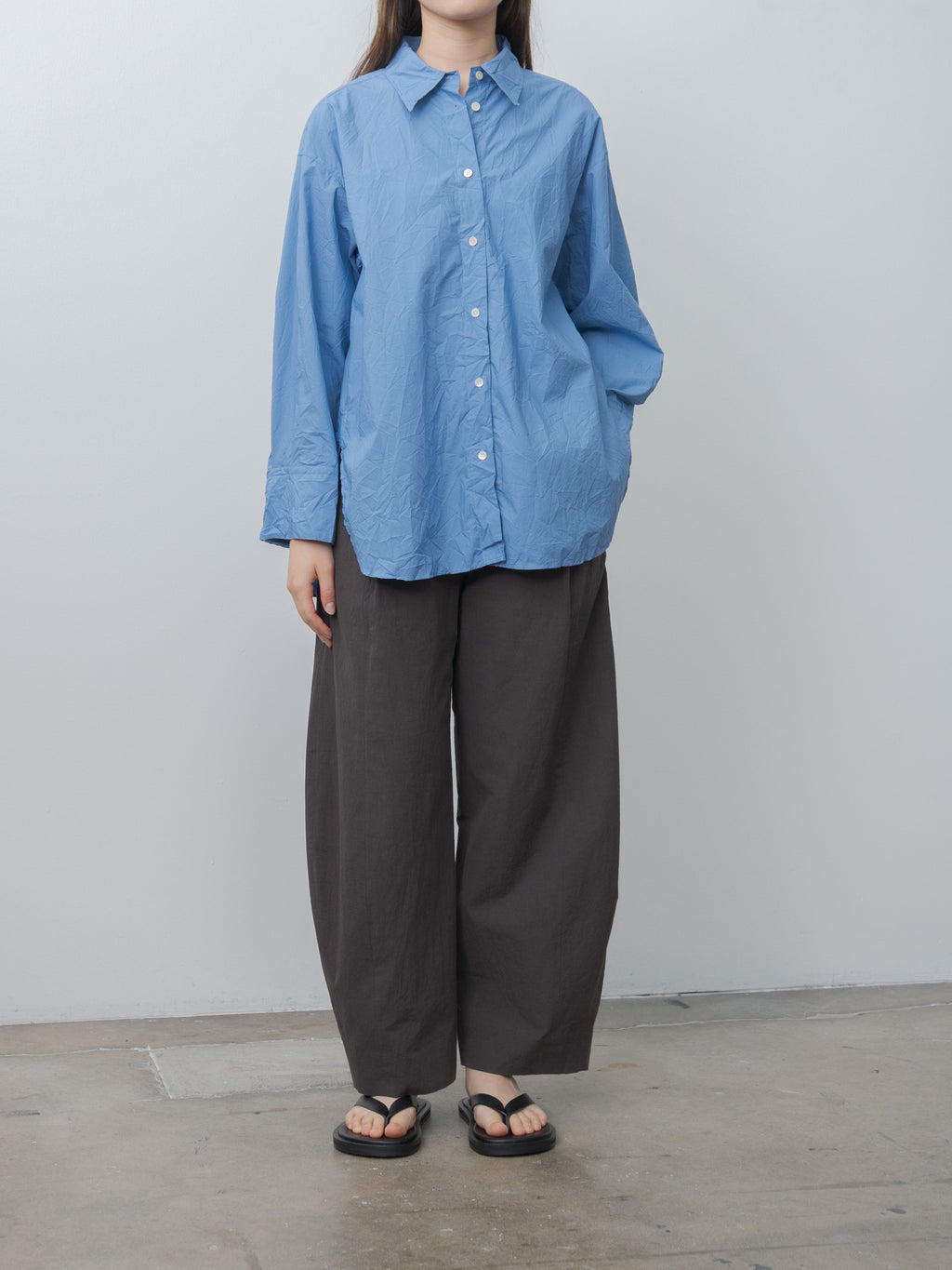 Namu Shop - Sayaka Davis Crinkled Oversized Shirt - French Blue