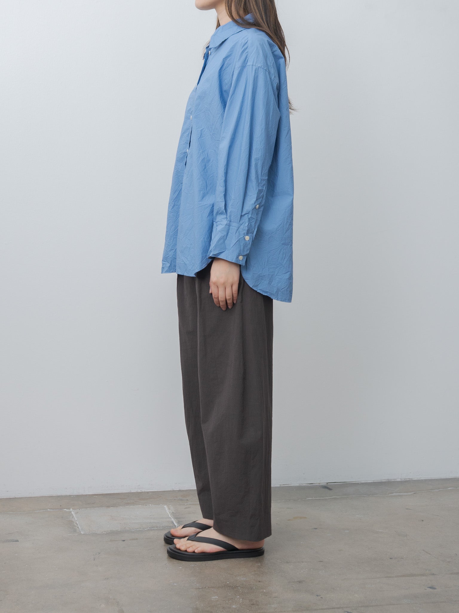 Namu Shop - Sayaka Davis Crinkled Oversized Shirt - French Blue