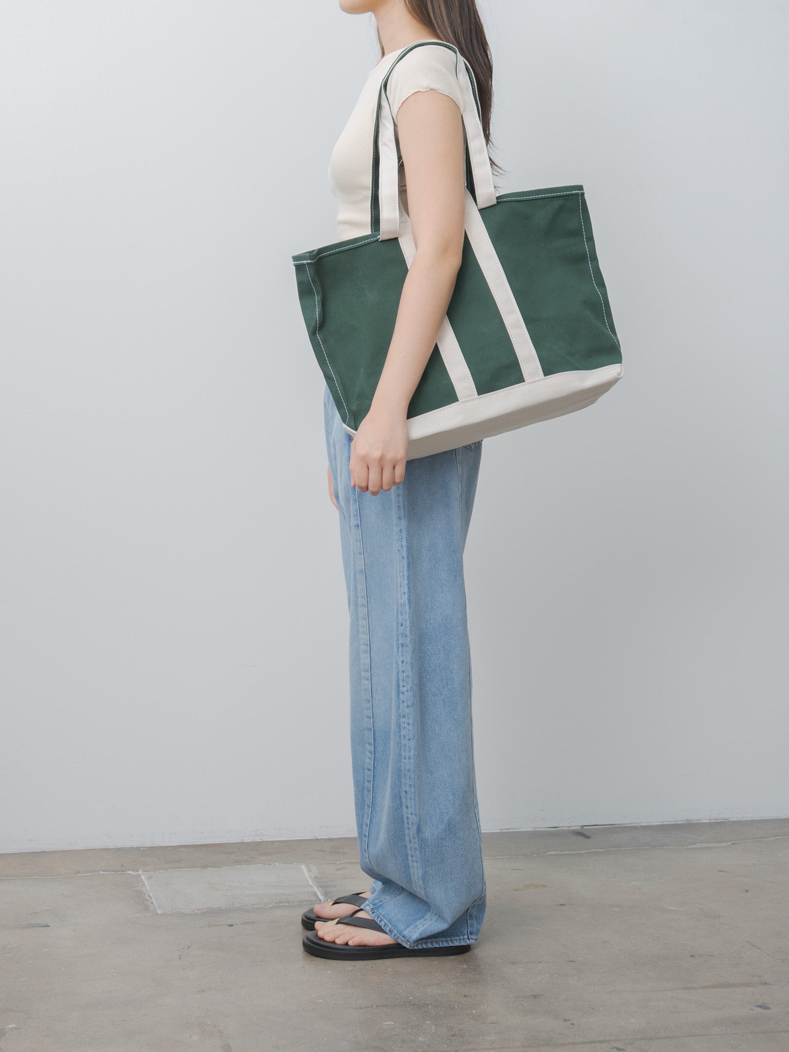 Namu Shop - Tembea Market Tote - Forest Green/Natural