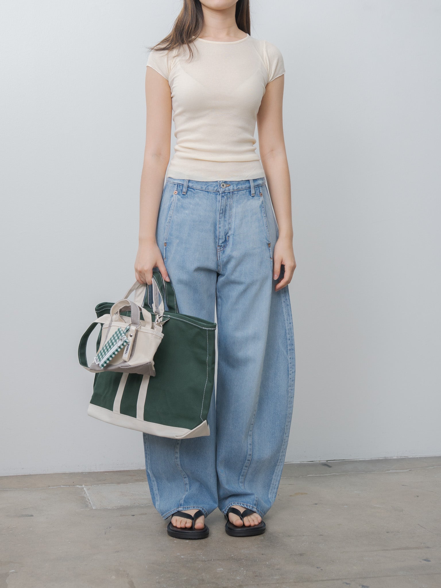 Namu Shop - Tembea Market Tote - Forest Green/Natural