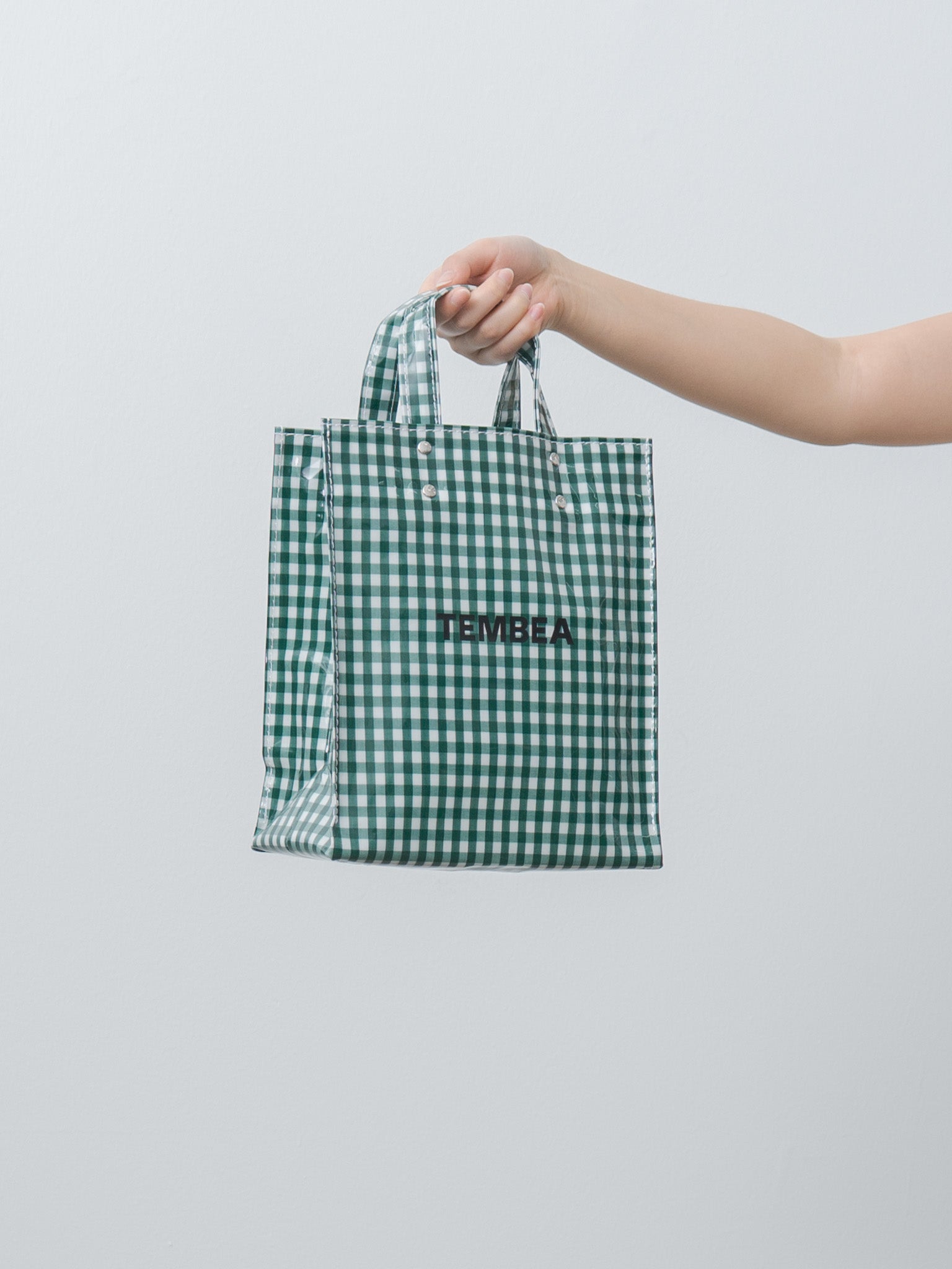 Namu Shop - Tembea Paper Tote Small - Gingham Green