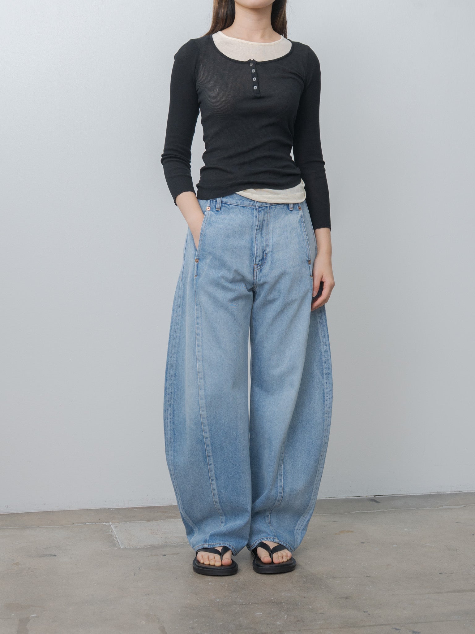 Namu Shop - Sayaka Davis Barrel Denim - Light Blue