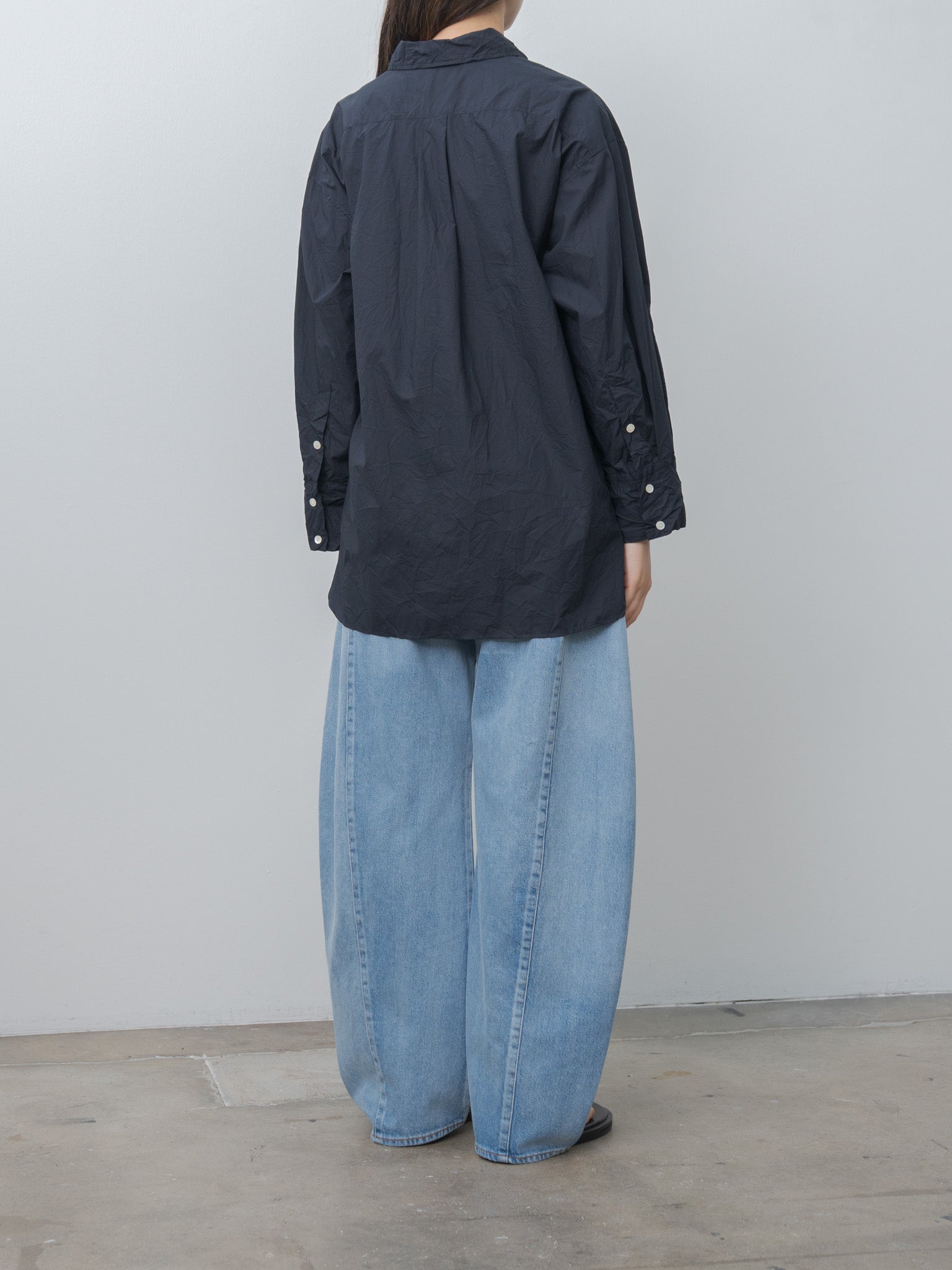 Namu Shop - Sayaka Davis Crinkled Oversized Shirt - Navy