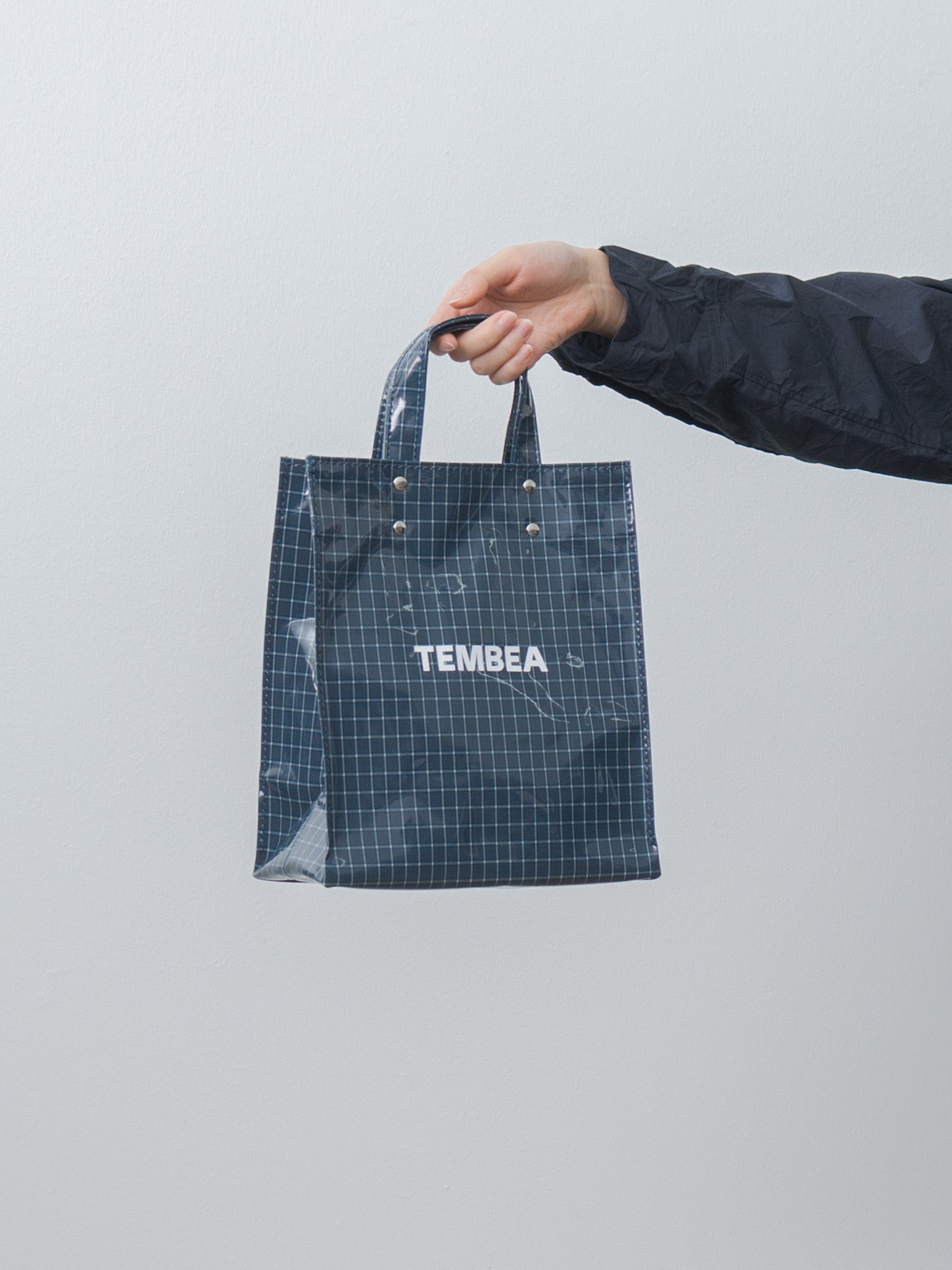 Namu Shop - Tembea Paper Tote Small - Check Blue