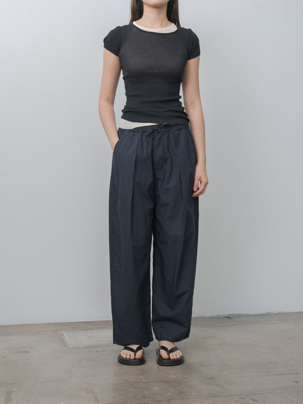Namu Shop - Sayaka Davis Cap Sleeve Tee - Black