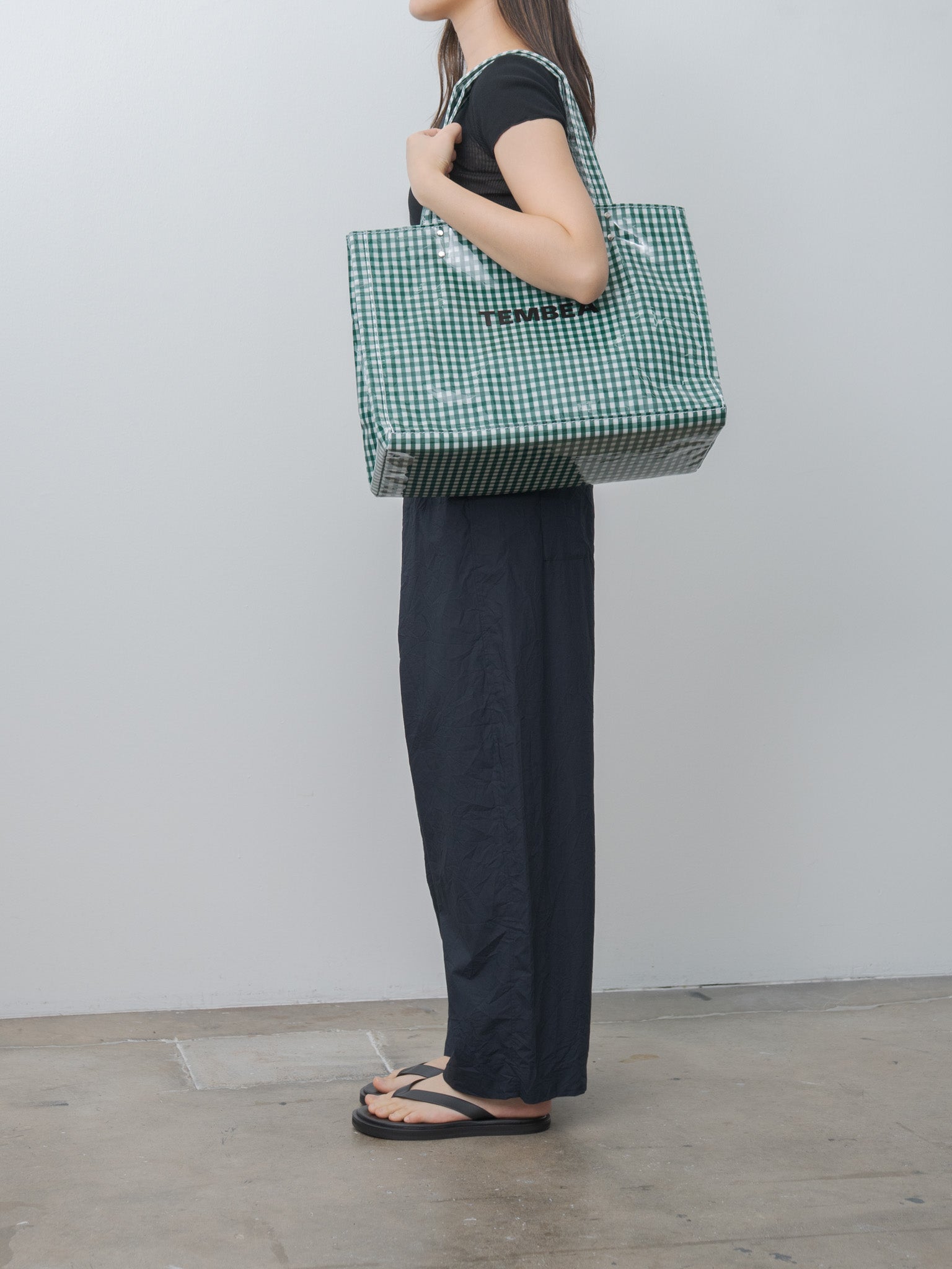 Namu Shop - Tembea Carry Tote - Gingham Green