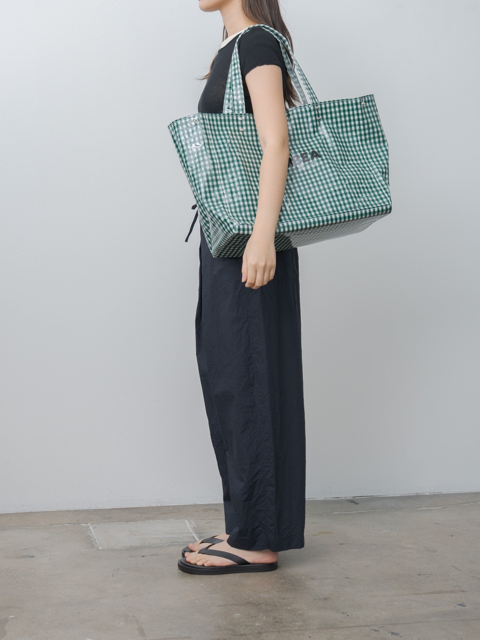 Namu Shop - Tembea Carry Tote - Gingham Green