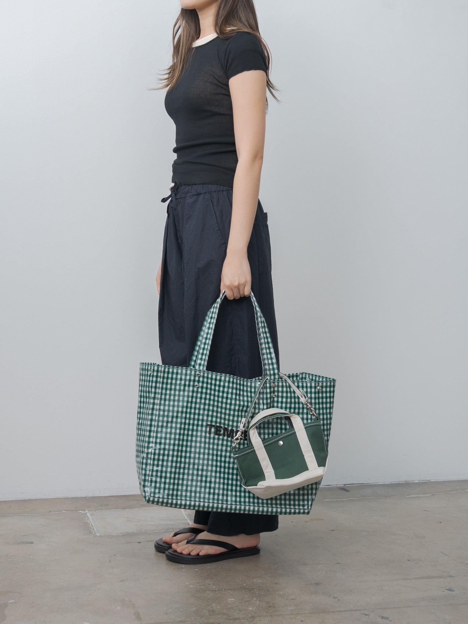 Namu Shop - Tembea Tote Bag Mini - Forest Green/Natural