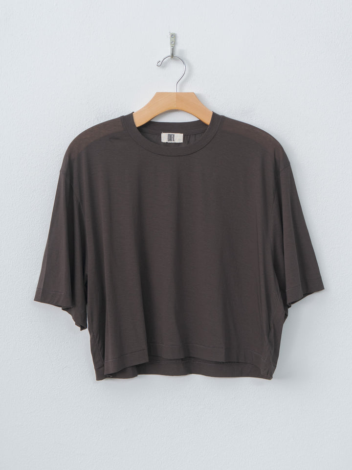 Namu Shop - Unfil Twisted Cotton Sheer Jersey Cropped Tee - Dark Brown