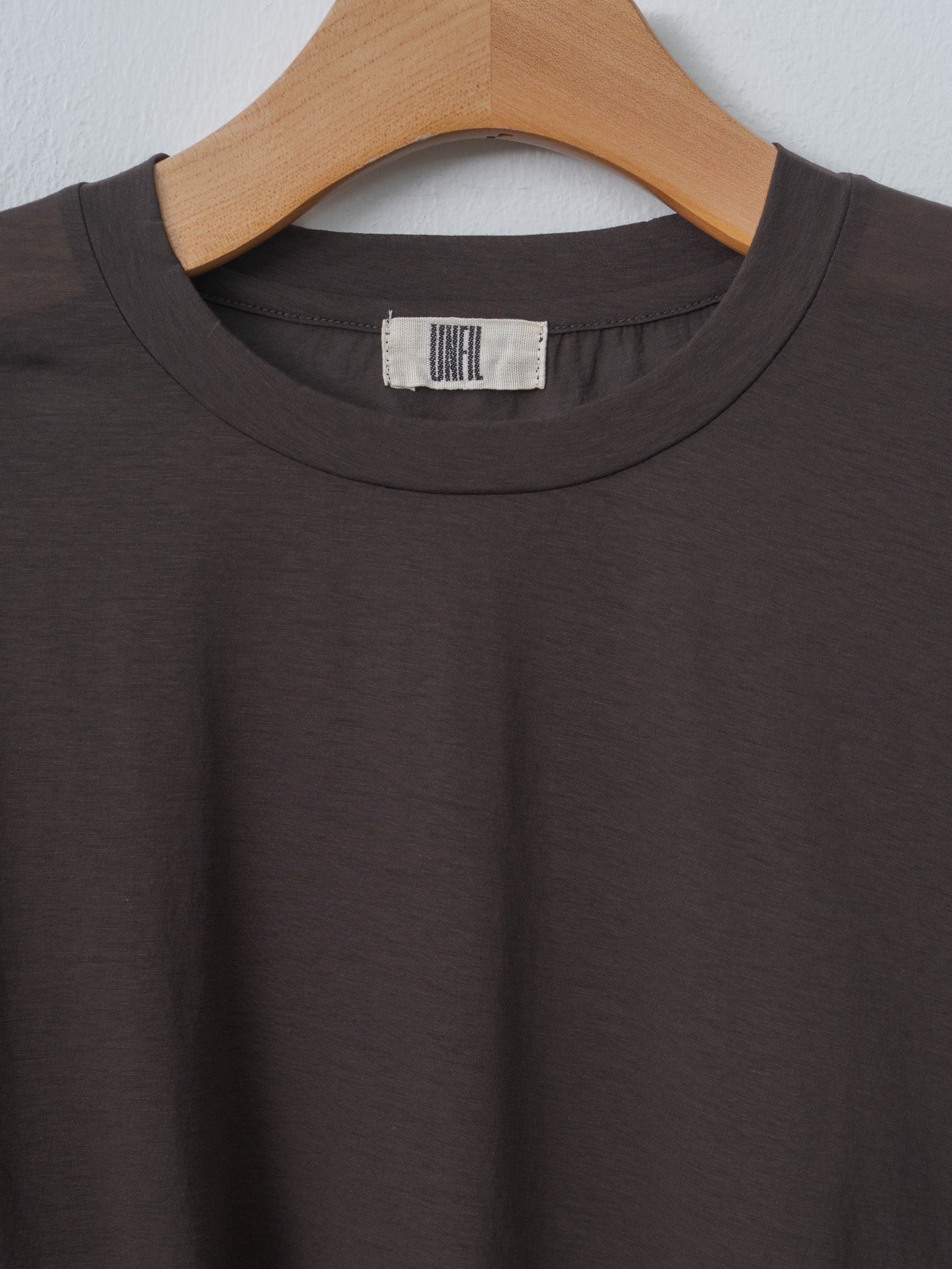 Namu Shop - Unfil Twisted Cotton Sheer Jersey Cropped Tee - Dark Brown