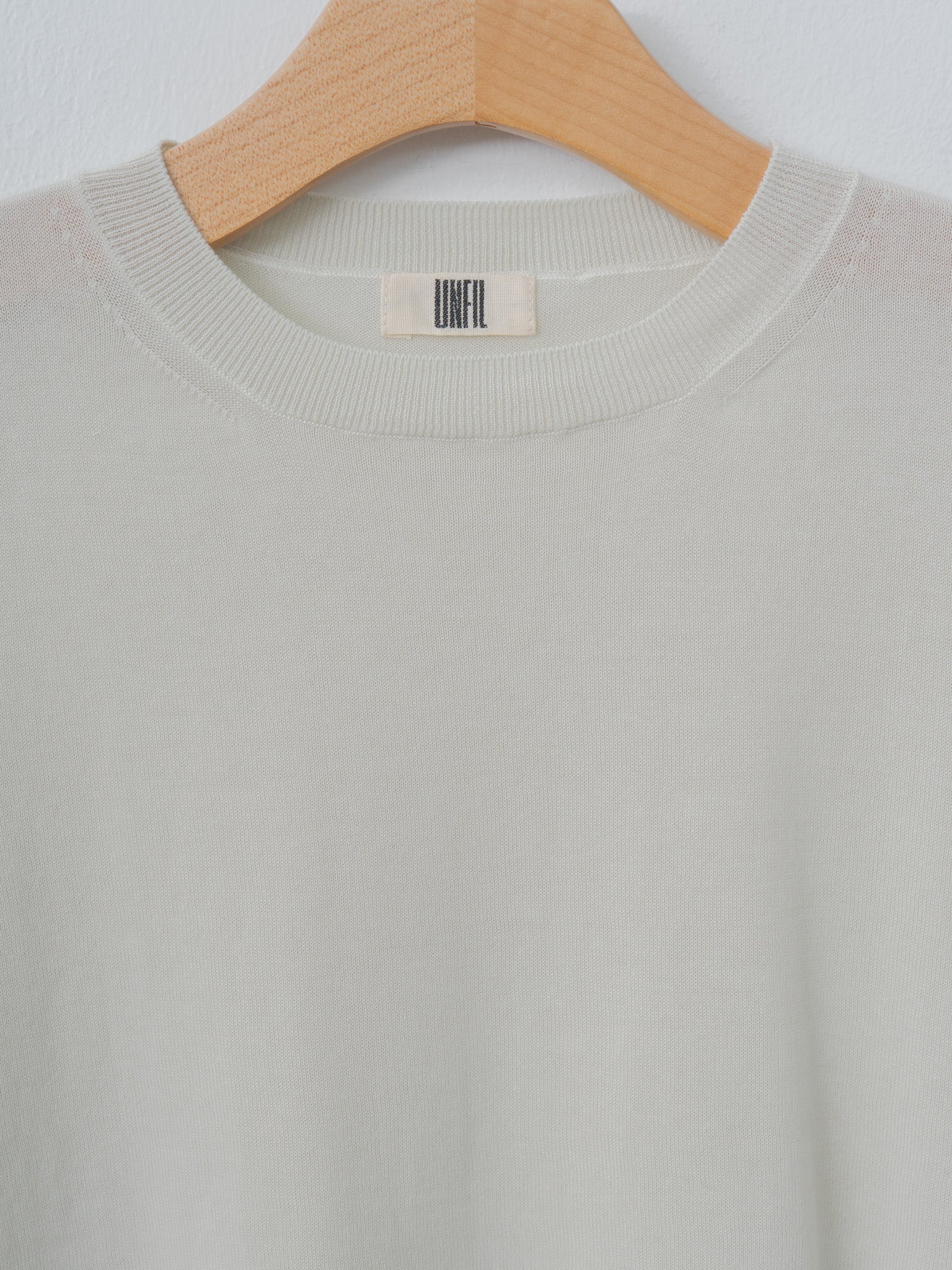 Namu Shop - Unfil High-Twisted Cotton Sheer Knit Layered P/O - Charcoal Brown × Mist Green