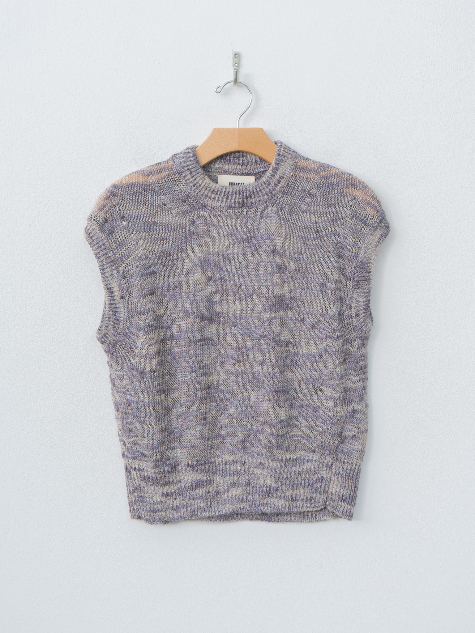 Namu Shop - Unfil Linen & Silk Melange Slub Yarn Vest - Violet Melange