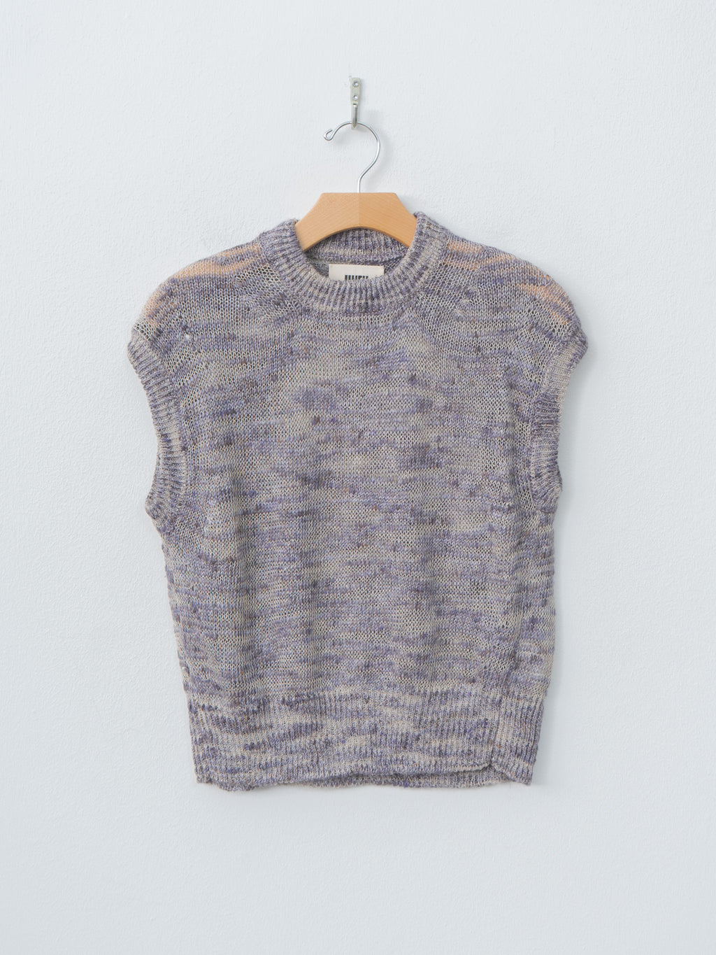 Namu Shop - Unfil Linen & Silk Melange Slub Yarn Vest - Violet Melange