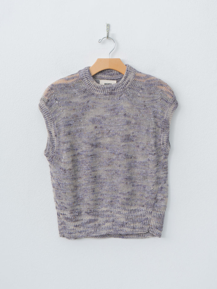 Namu Shop - Unfil Linen & Silk Melange Slub Yarn Vest - Violet Melange