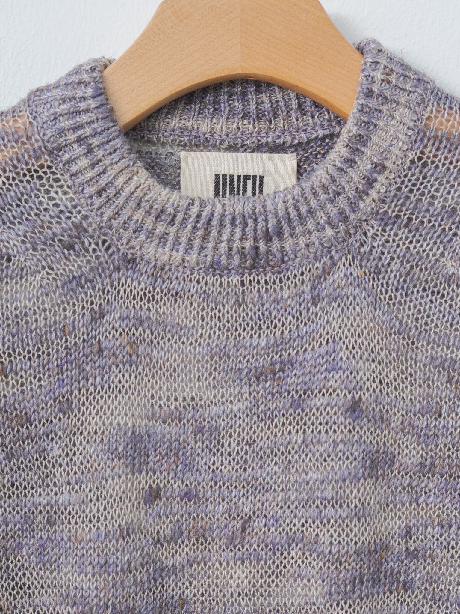 Namu Shop - Unfil Linen & Silk Melange Slub Yarn Vest - Violet Melange