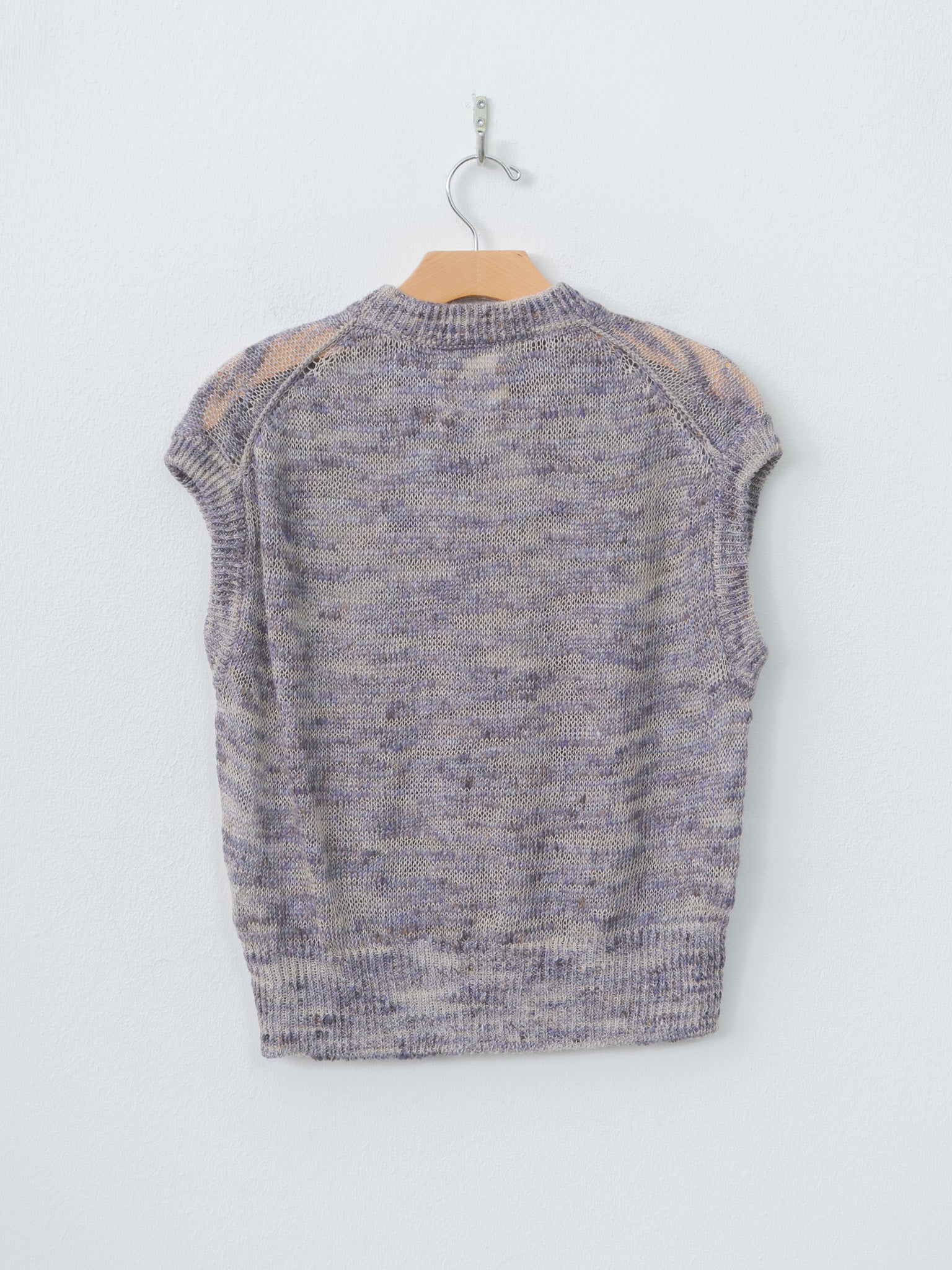 Namu Shop - Unfil Linen & Silk Melange Slub Yarn Vest - Violet Melange