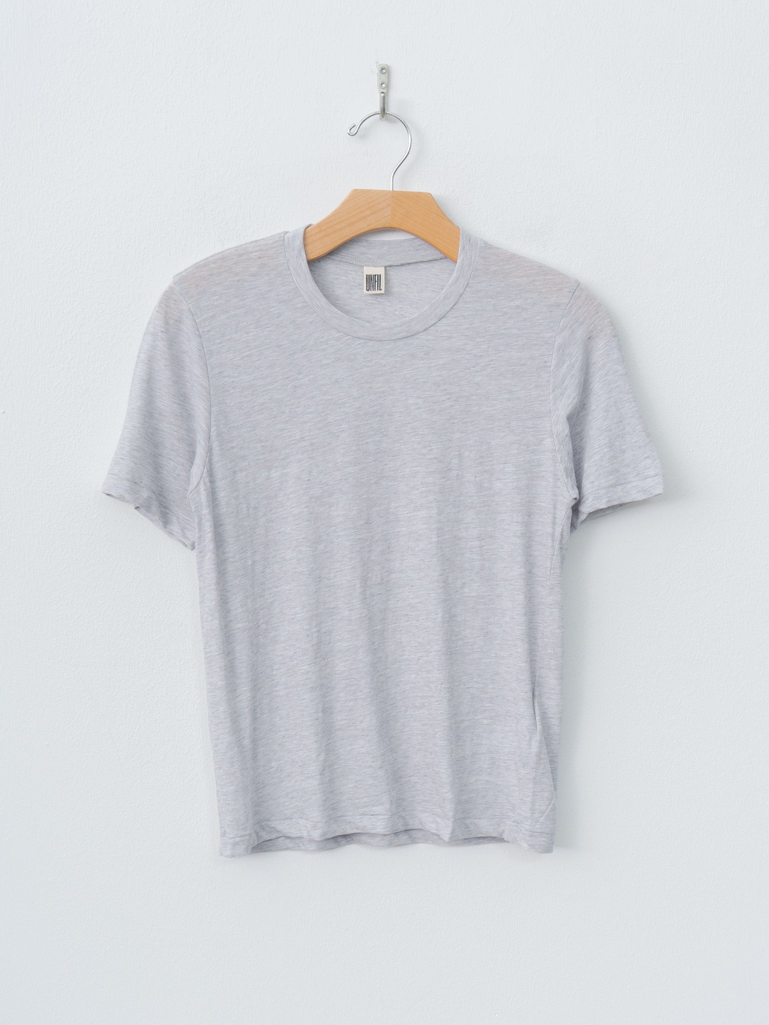 Namu Shop - Unfil Fine Slub Yarn Layered Top - Light Gray