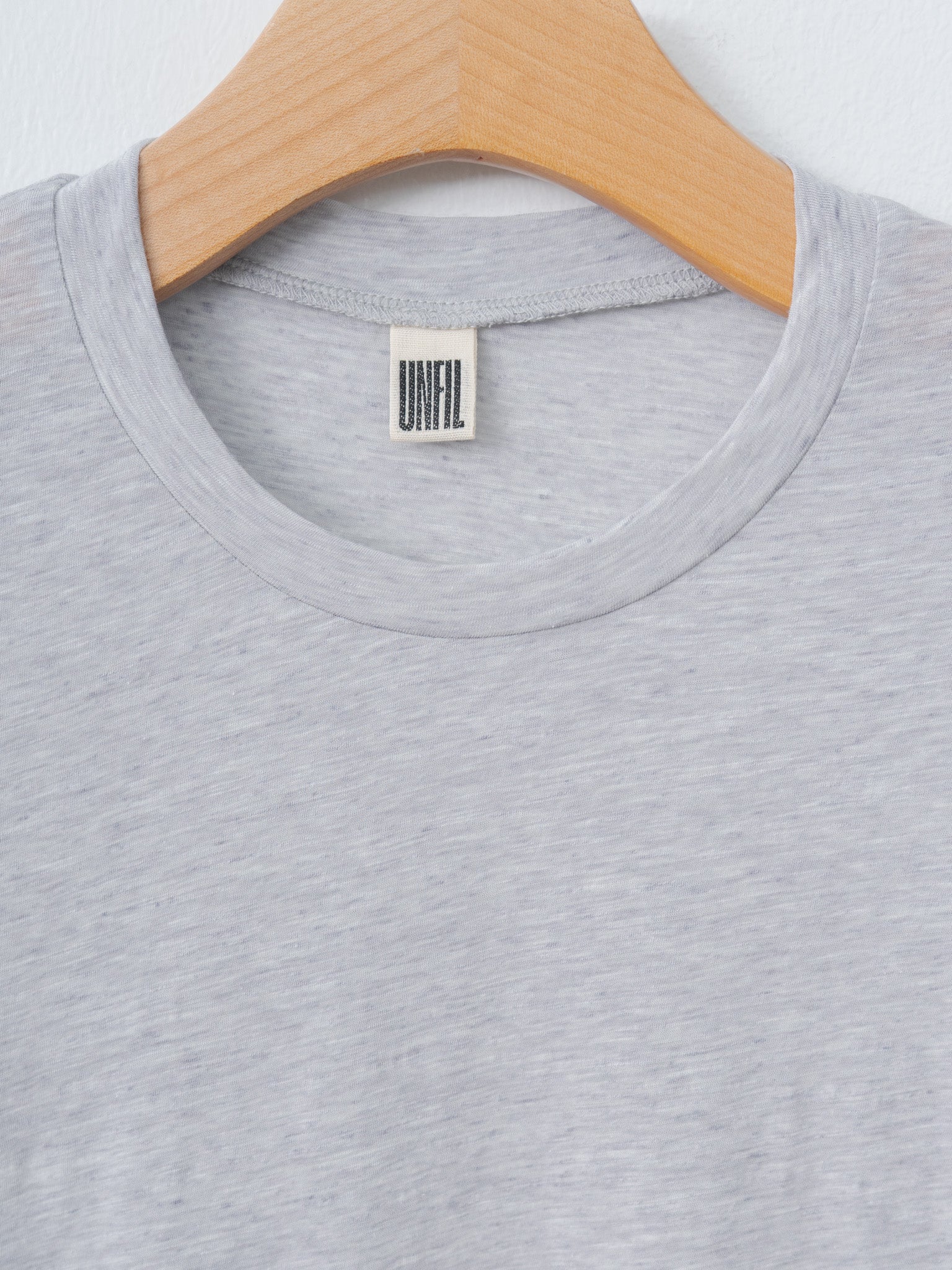 Namu Shop - Unfil Fine Slub Yarn Layered Top - Light Gray