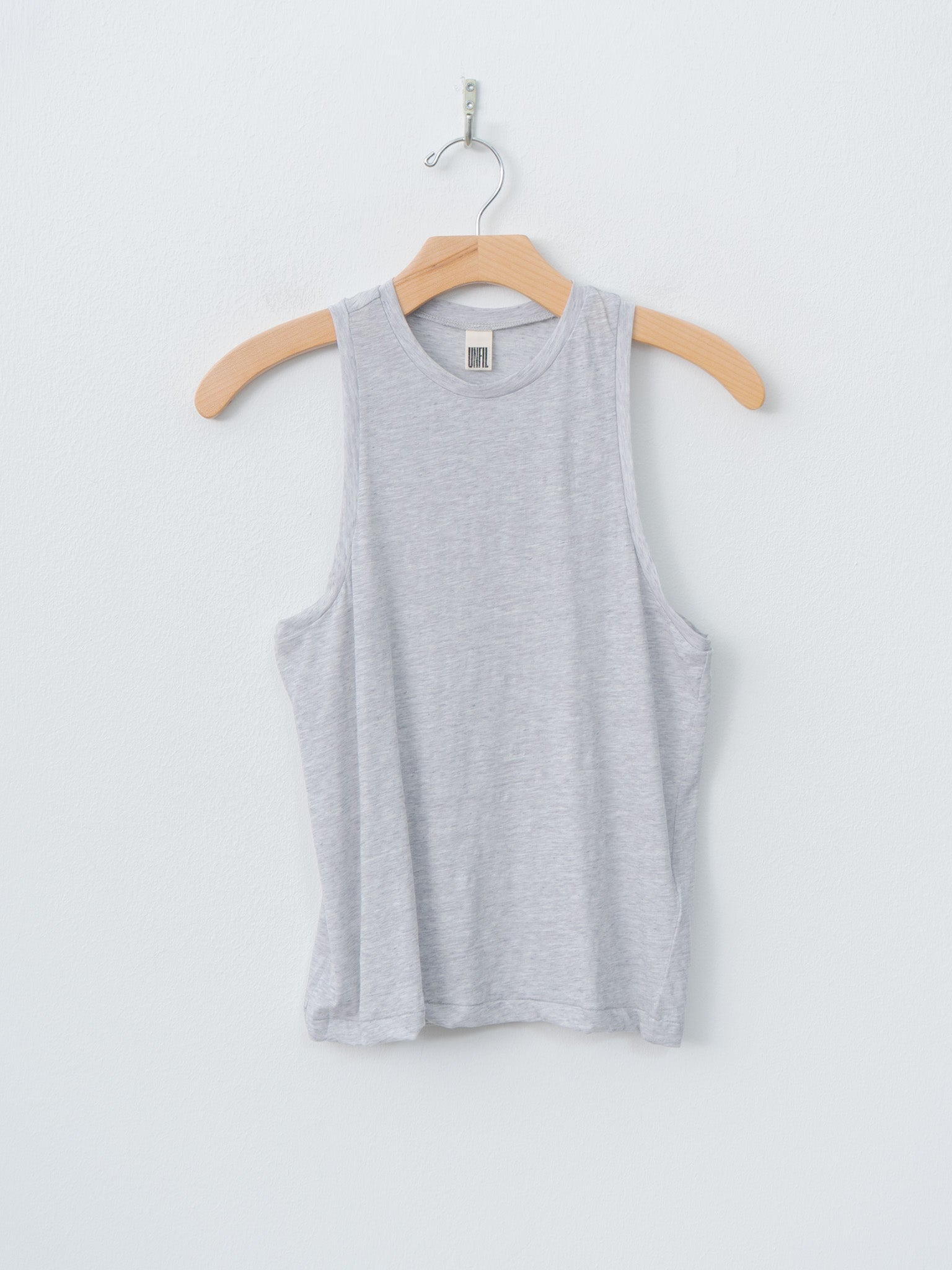 Namu Shop - Unfil Fine Slub Yarn Layered Top - Light Gray