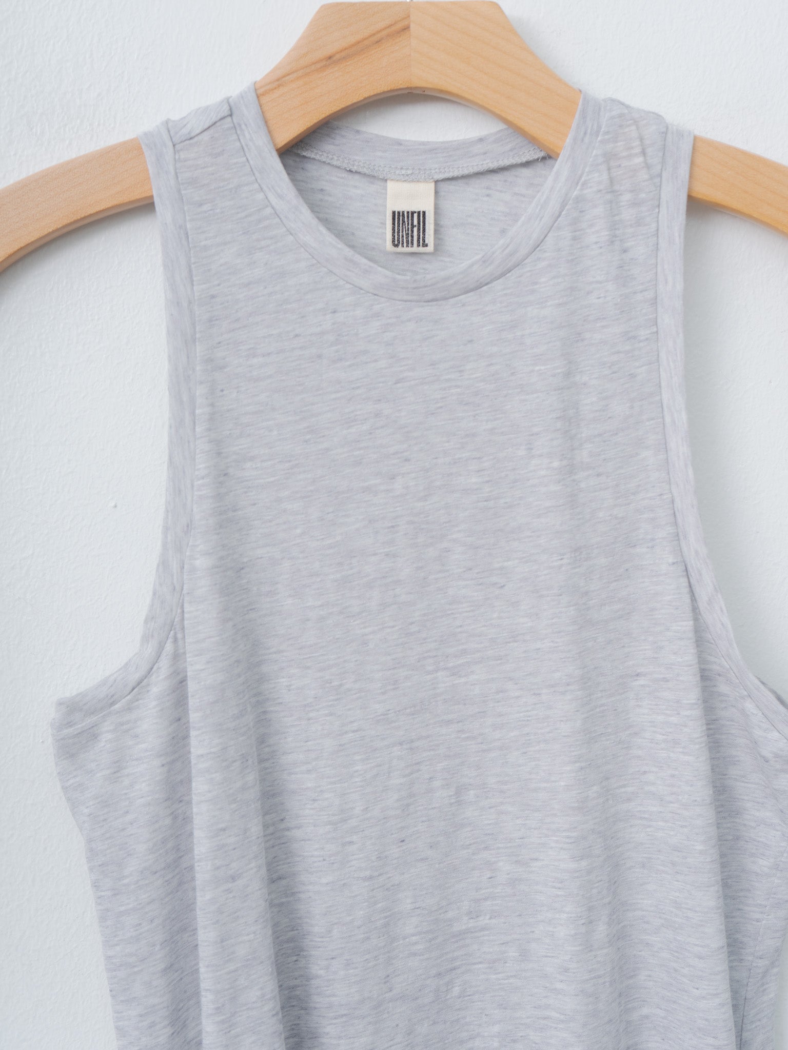 Namu Shop - Unfil Fine Slub Yarn Layered Top - Light Gray
