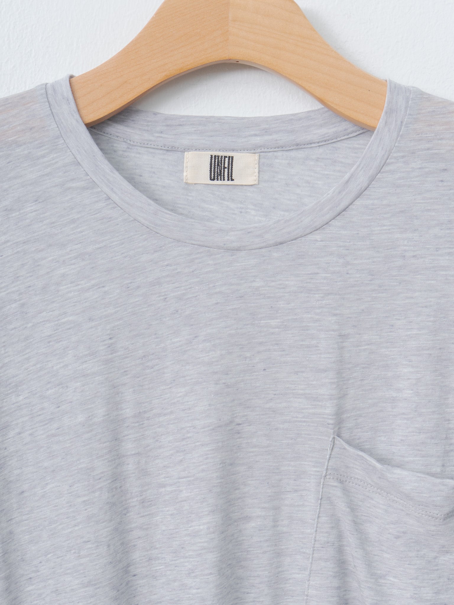 Namu Shop - Unfil Fine Slub Yarn Relaxed-Fit Pocket Tee - Light Gray