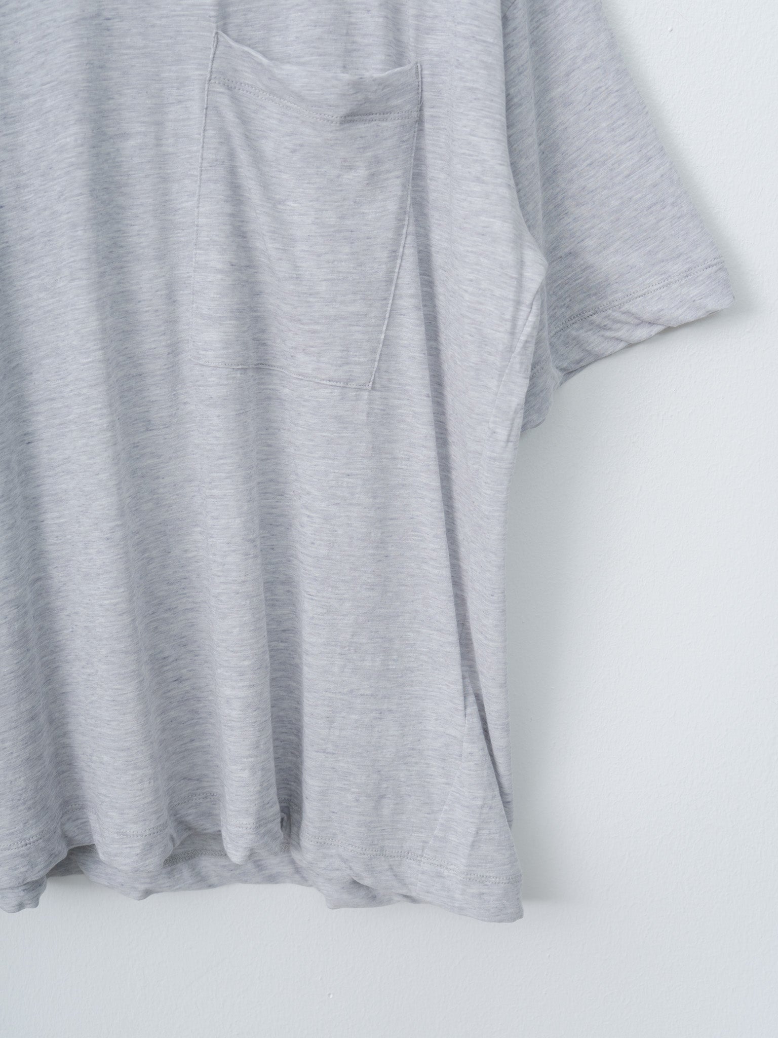 Namu Shop - Unfil Fine Slub Yarn Relaxed-Fit Pocket Tee - Light Gray