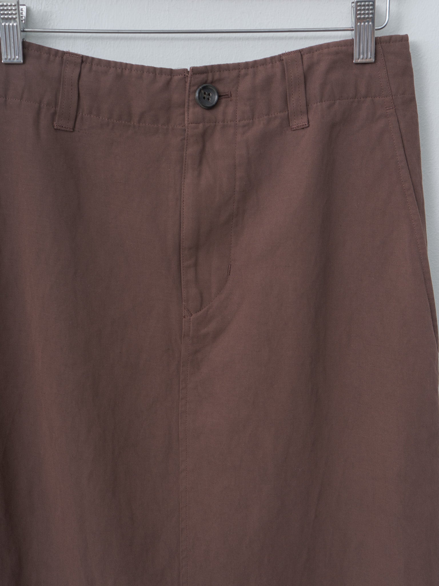 Namu Shop - Unfil Cotton & Linen Garment Dyeing Maxi Skirt - Chocolate Brown