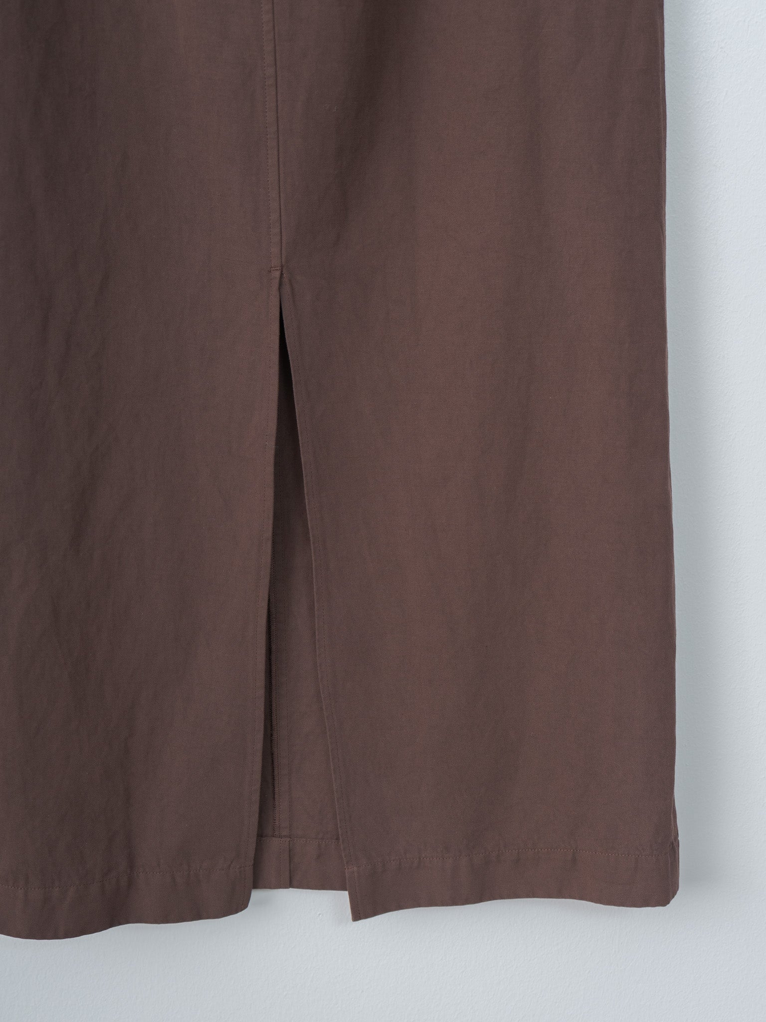 Namu Shop - Unfil Cotton & Linen Garment Dyeing Maxi Skirt - Chocolate Brown