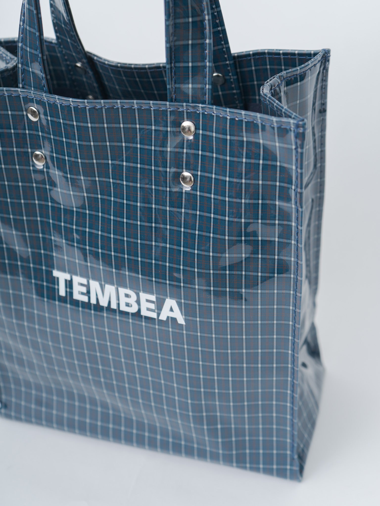 Namu Shop - Tembea Paper Tote Small - Check Blue