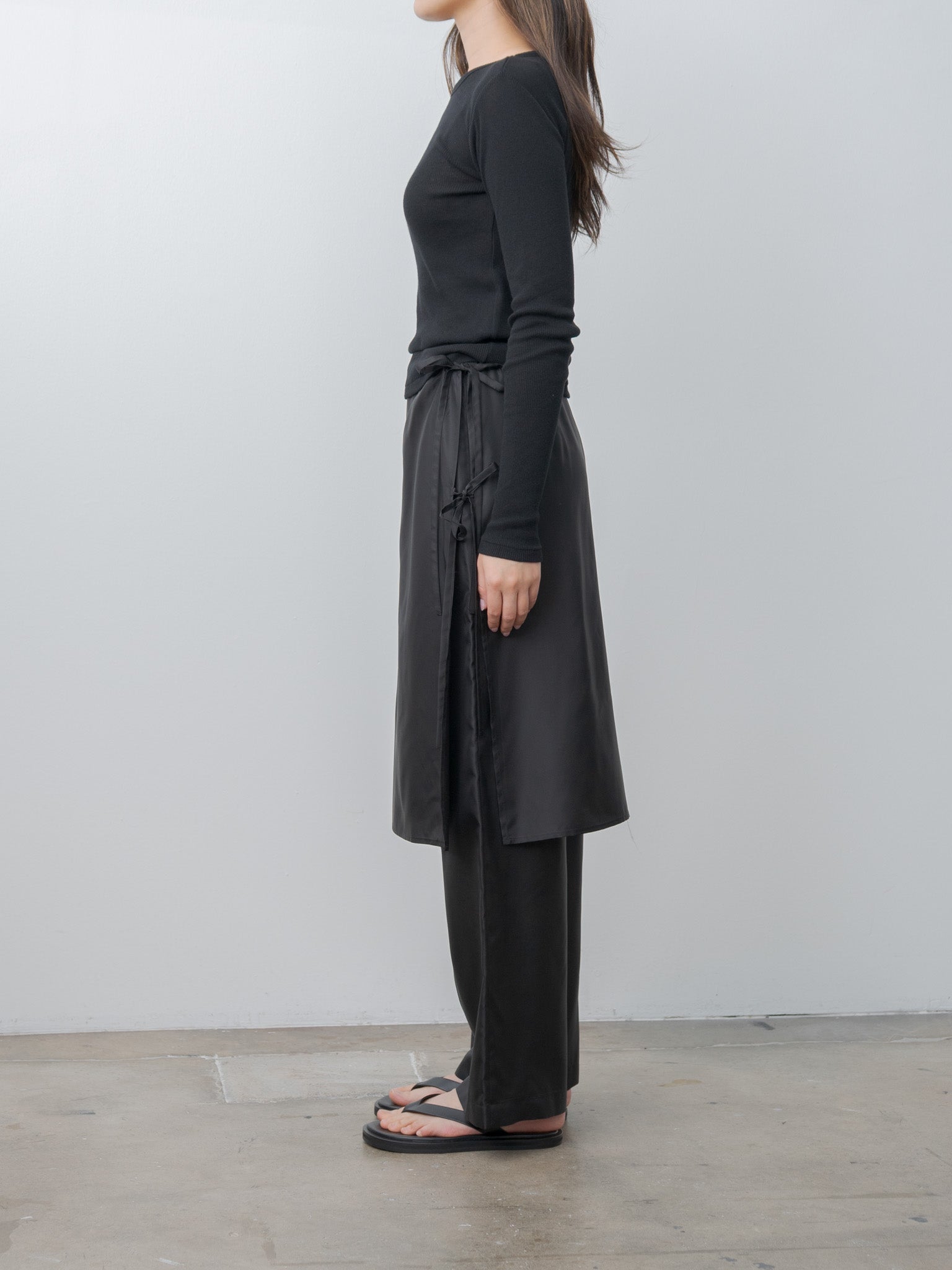 Namu Shop - Inscrire Cupro Layered Pants - Black