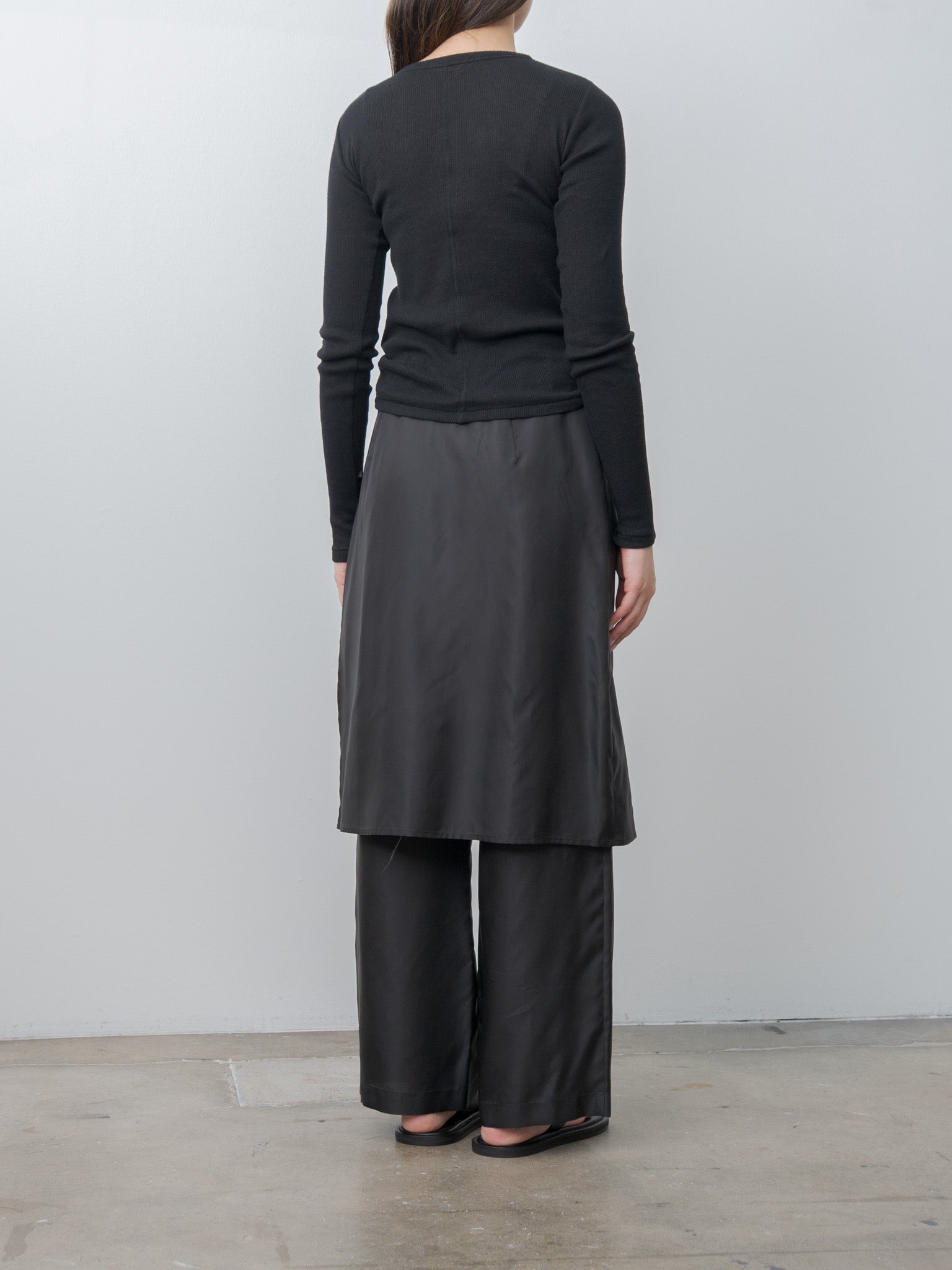 Namu Shop - Inscrire Gauze Teleco Long Sleeve Tee - Black