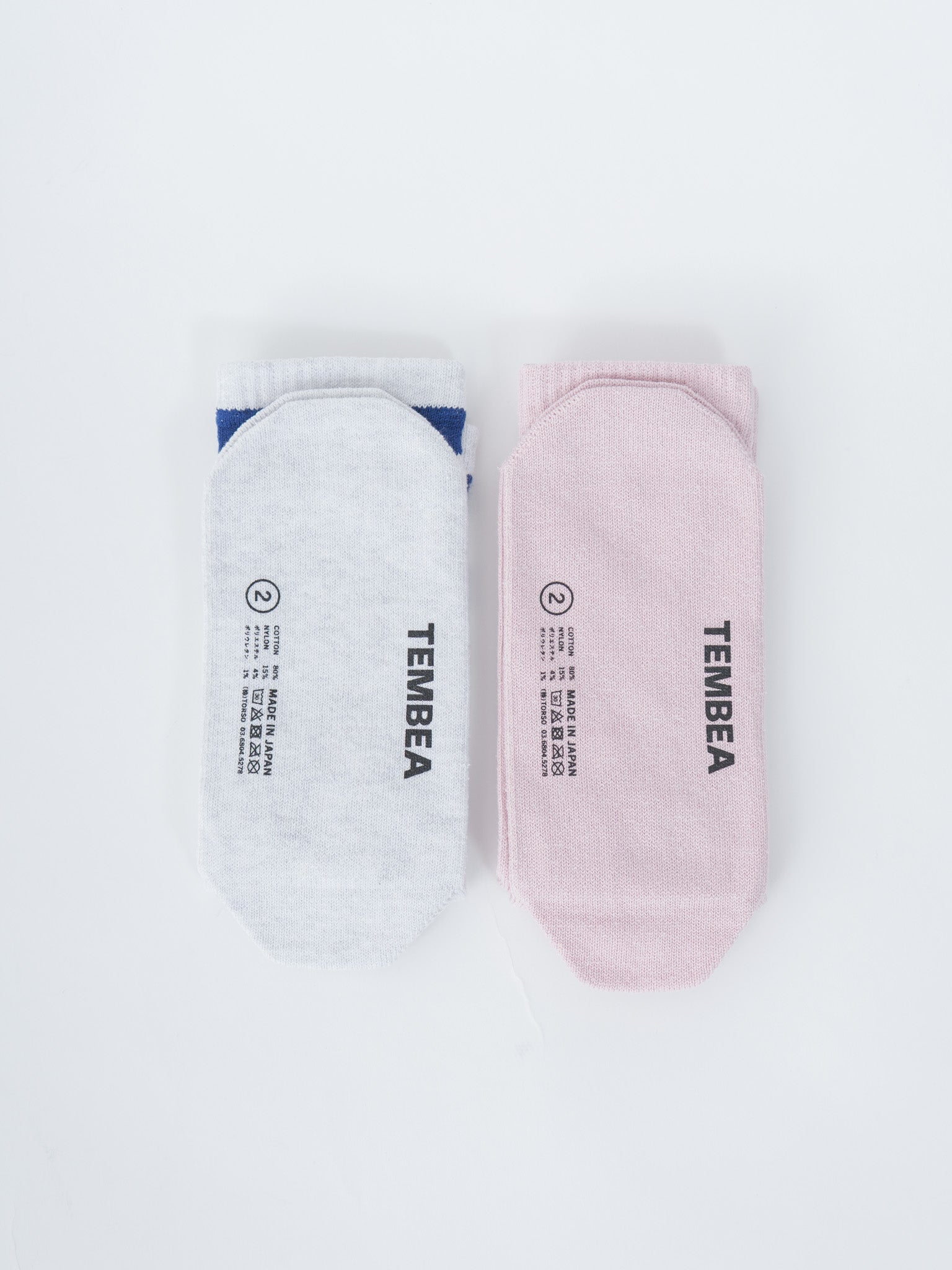 Namu Shop - Tembea Gunsoku Socks - Pink, Light Gray/Navy