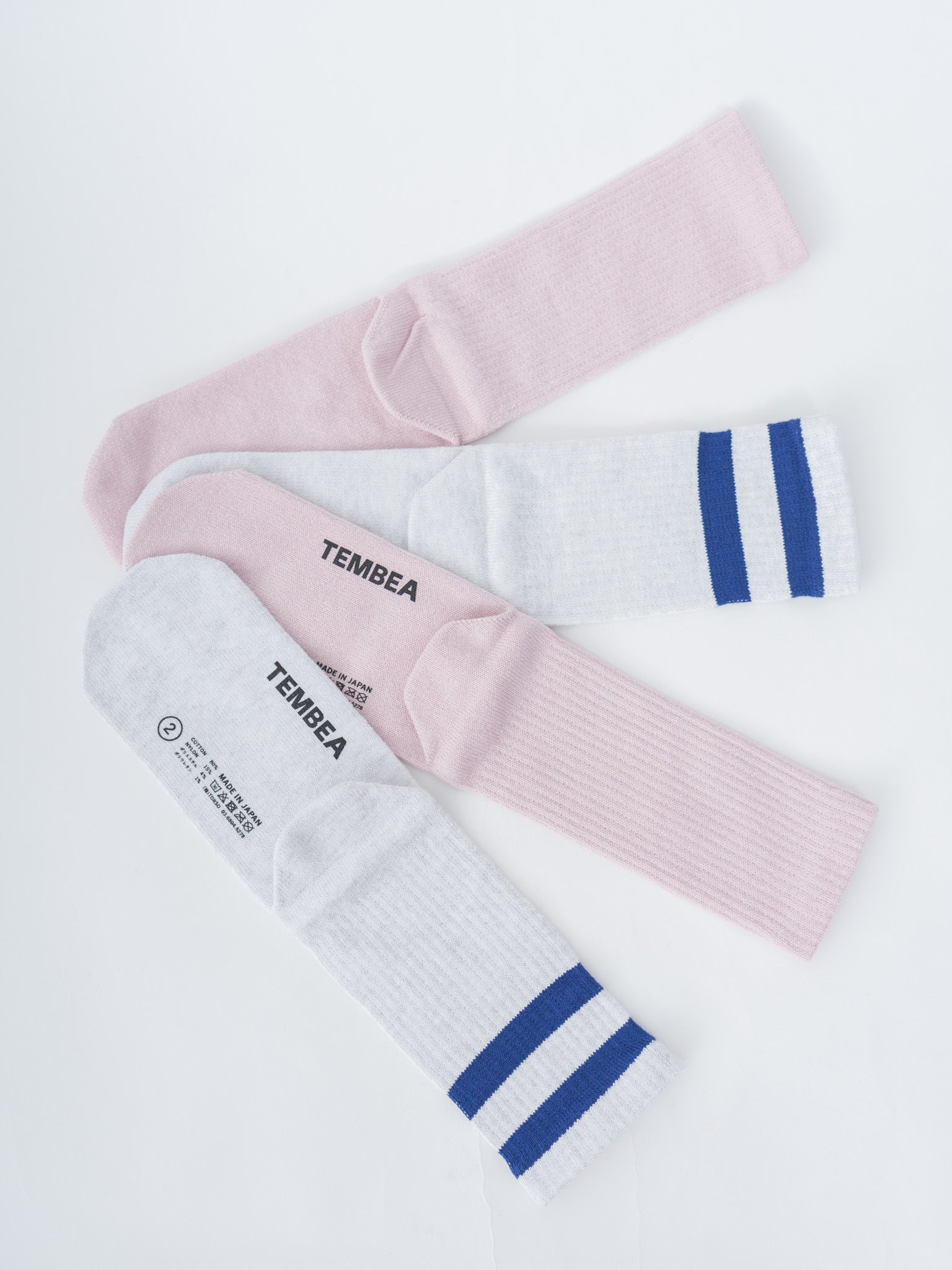 Namu Shop - Tembea Gunsoku Socks - Pink, Light Gray/Navy