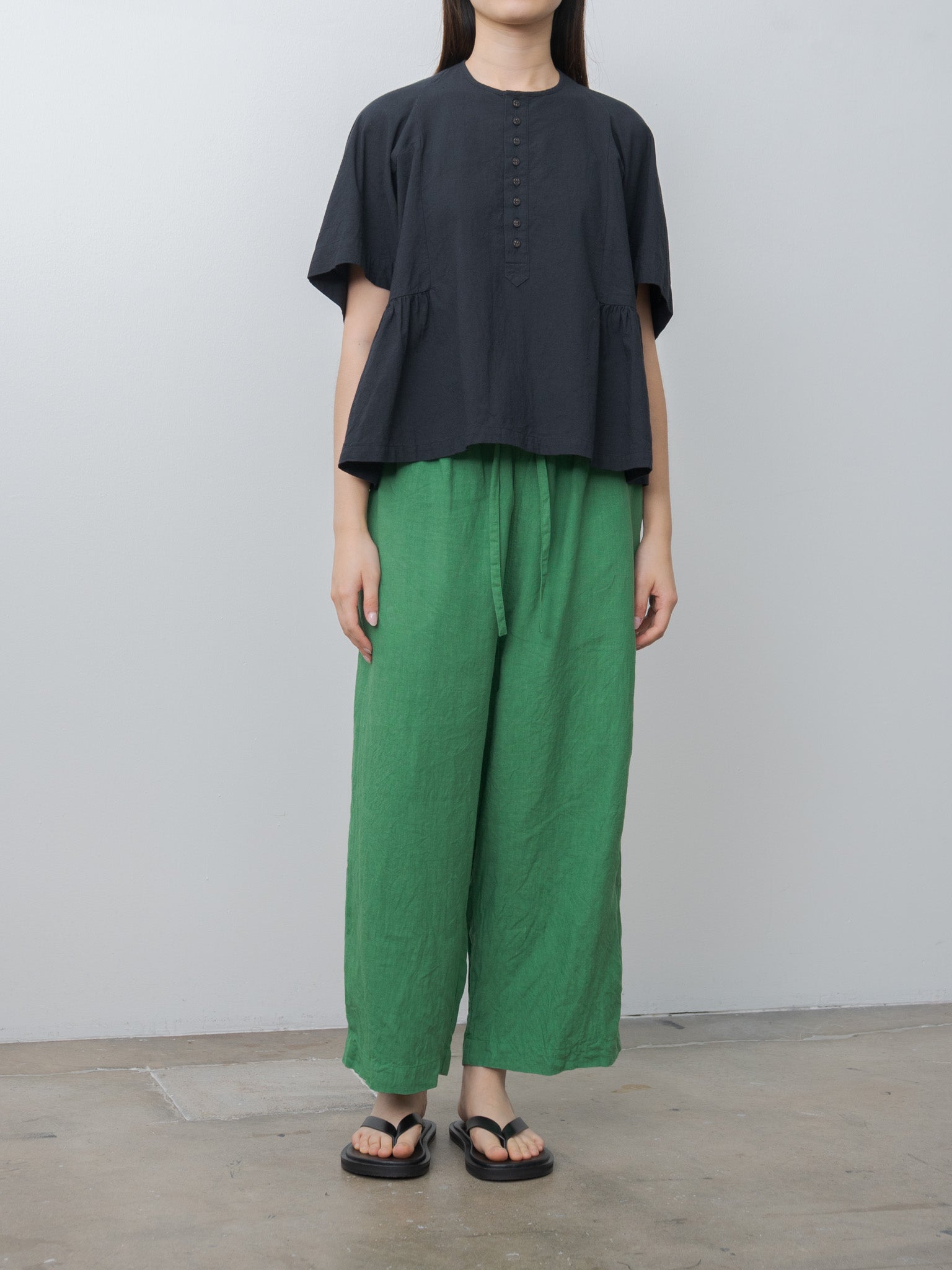 Namu Shop - Ichi Antiquites French Linen Pants - Green