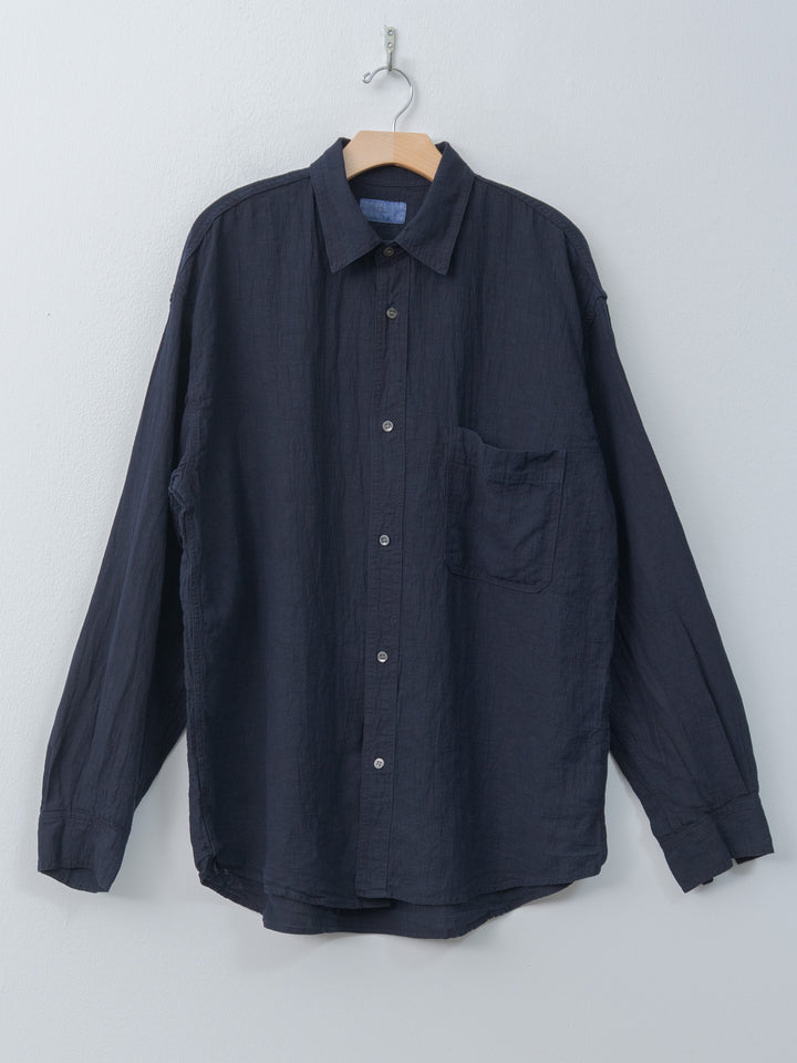 Namu Shop - Herill Linen Work Shirt - Navy