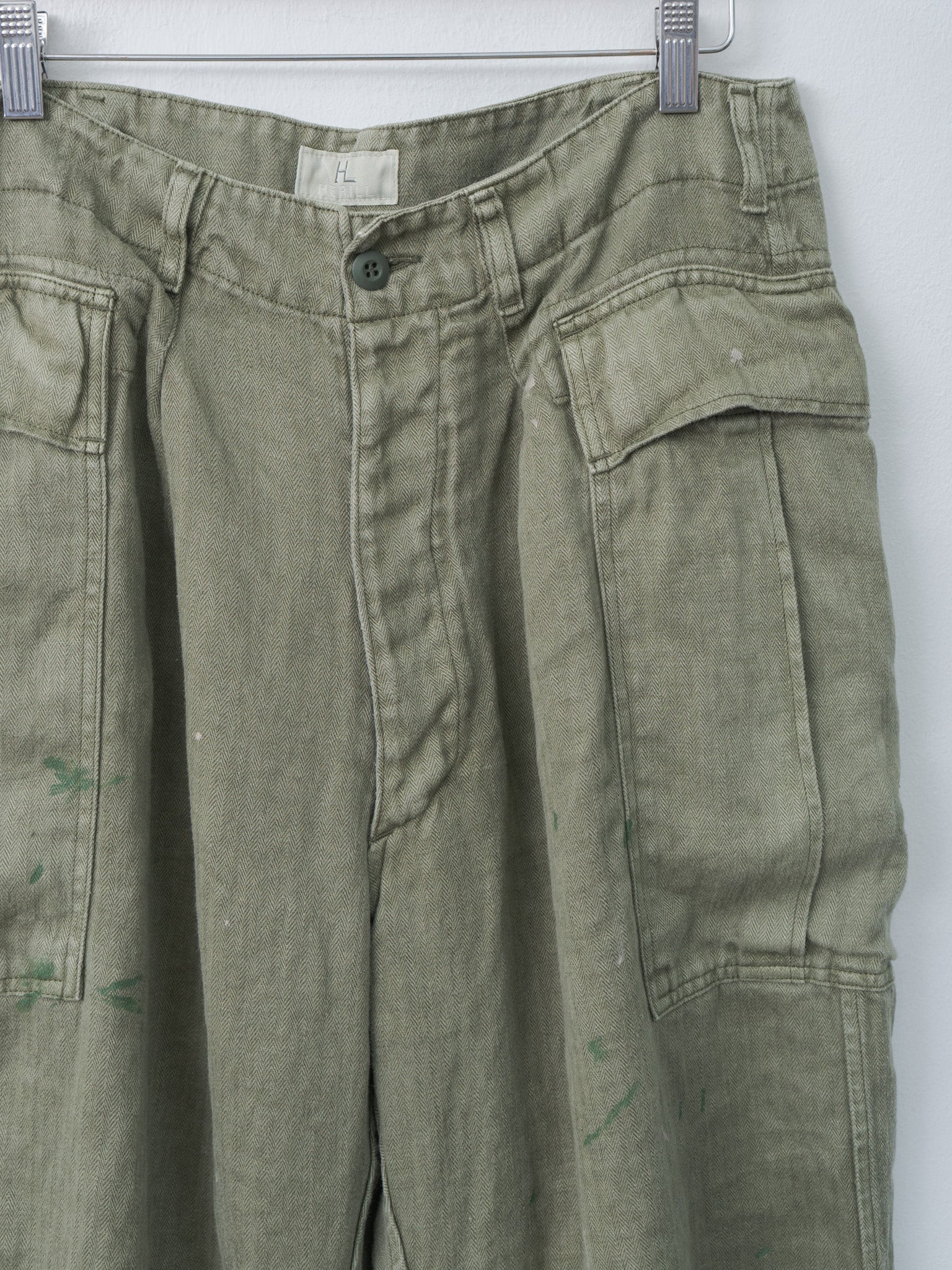 Namu Shop - Herill HBT Linen Cargo Pants - Olive Drab
