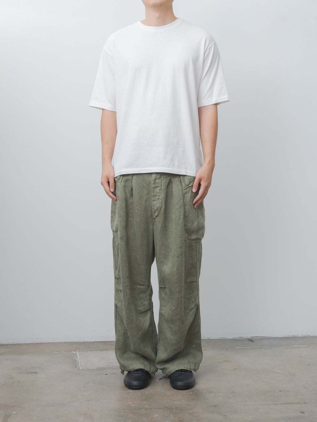 Namu Shop - Herill HBT Linen Cargo Pants - Olive Drab