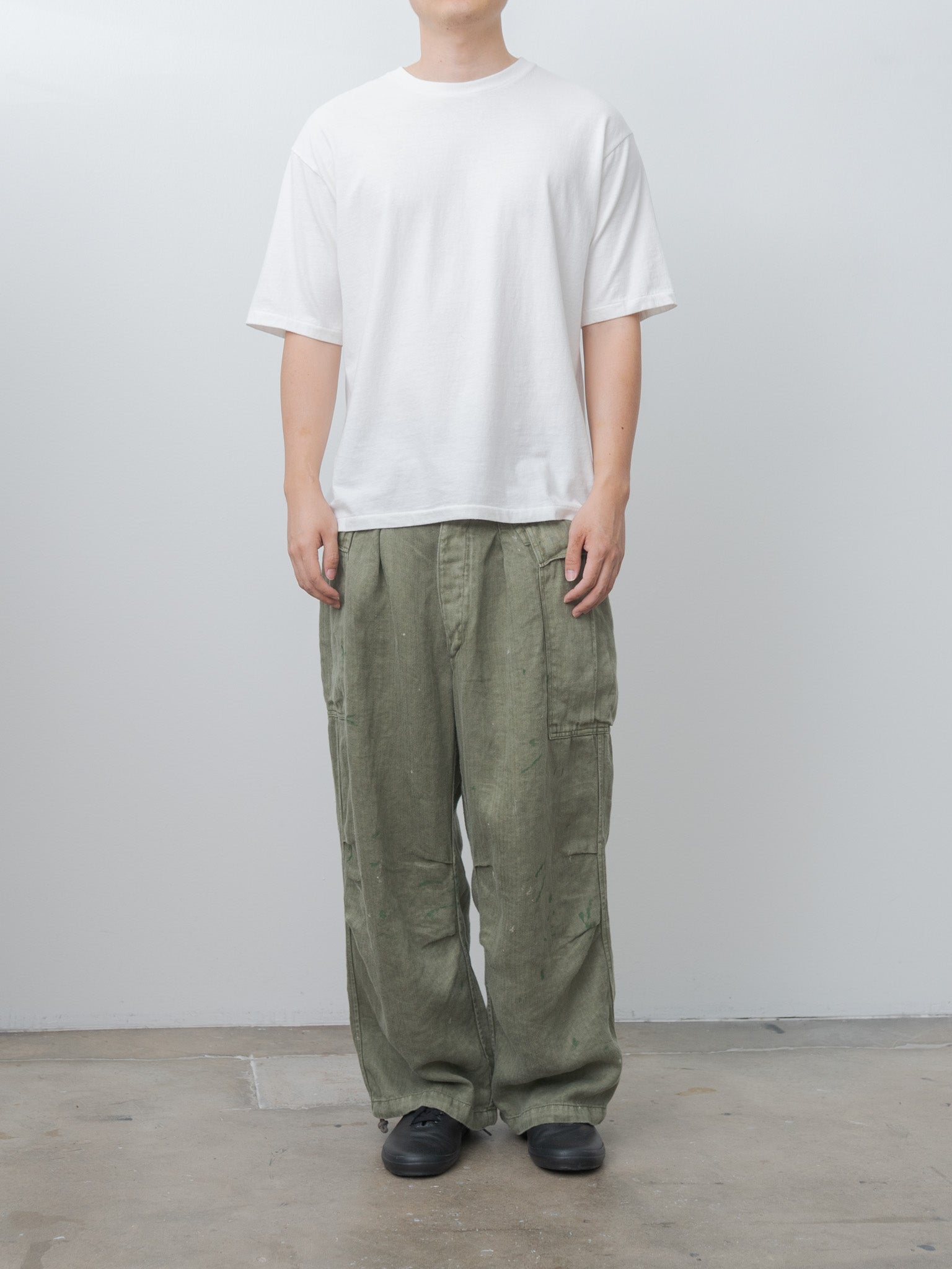 Namu Shop - Herill HBT Linen Cargo Pants - Olive Drab