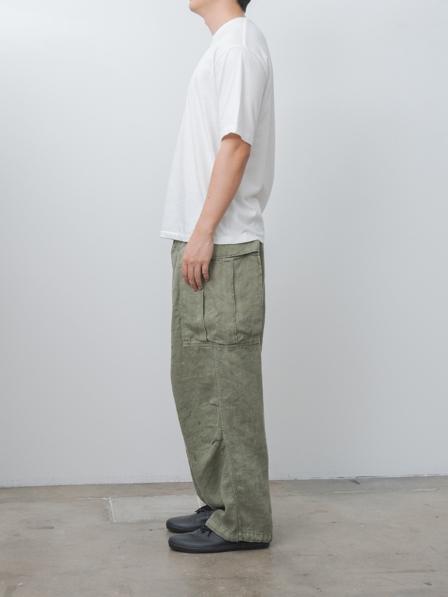 Namu Shop - Herill HBT Linen Cargo Pants - Olive Drab