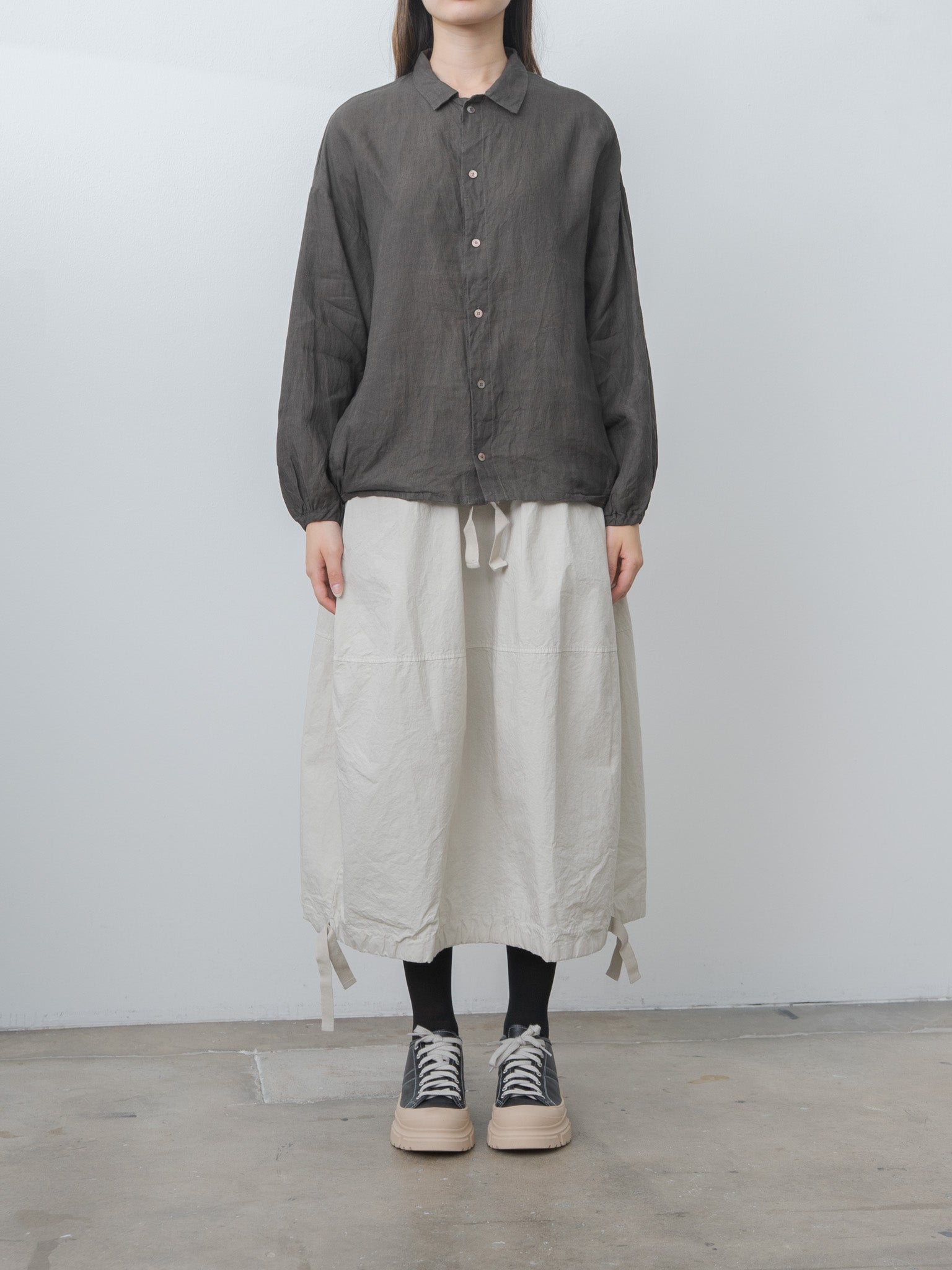 Sumi Dyed Linen Shirt Jacket - Brown