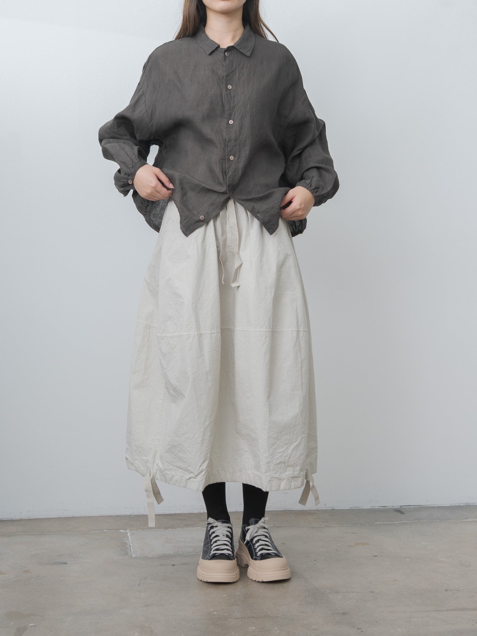 Sumi Dyed Linen Shirt Jacket - Brown