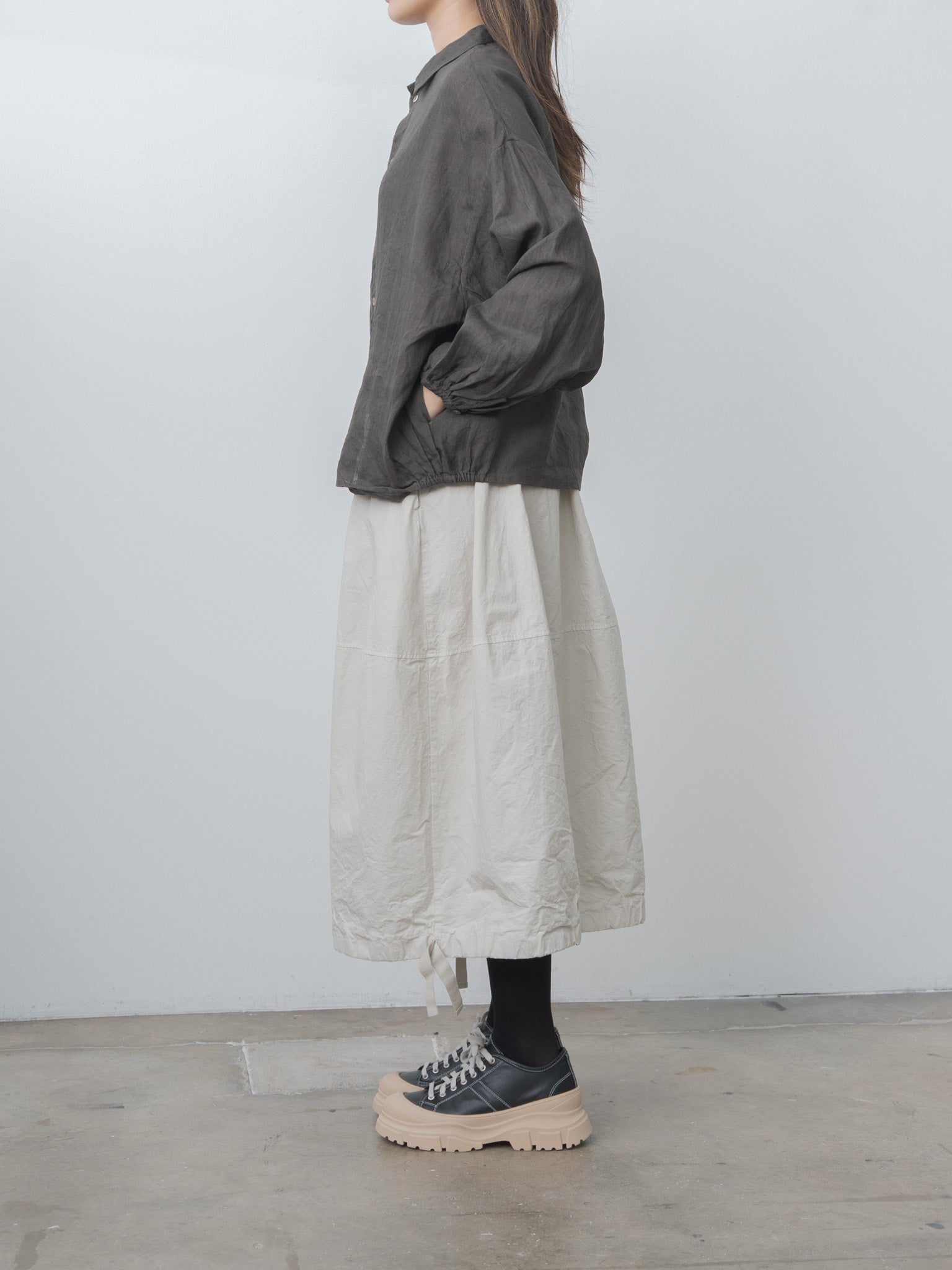 Sumi Dyed Linen Shirt Jacket - Brown