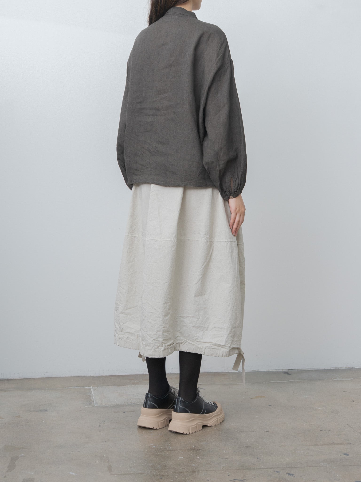 Sumi Dyed Linen Shirt Jacket - Brown