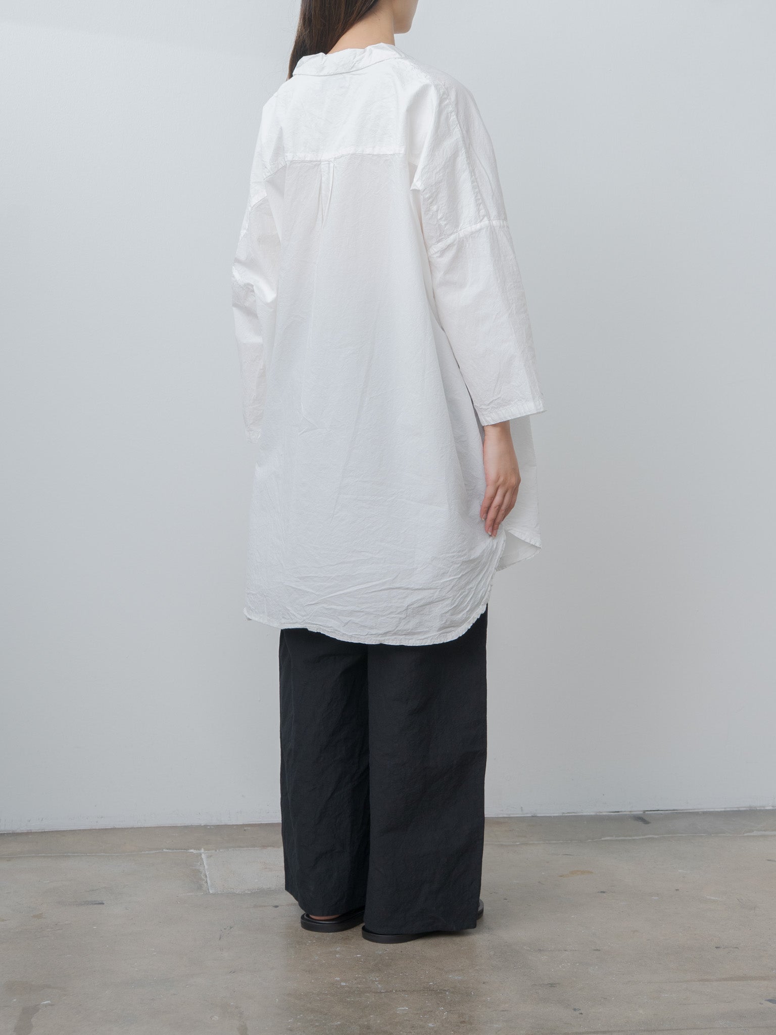 Shrink Open Collar Shirt - White