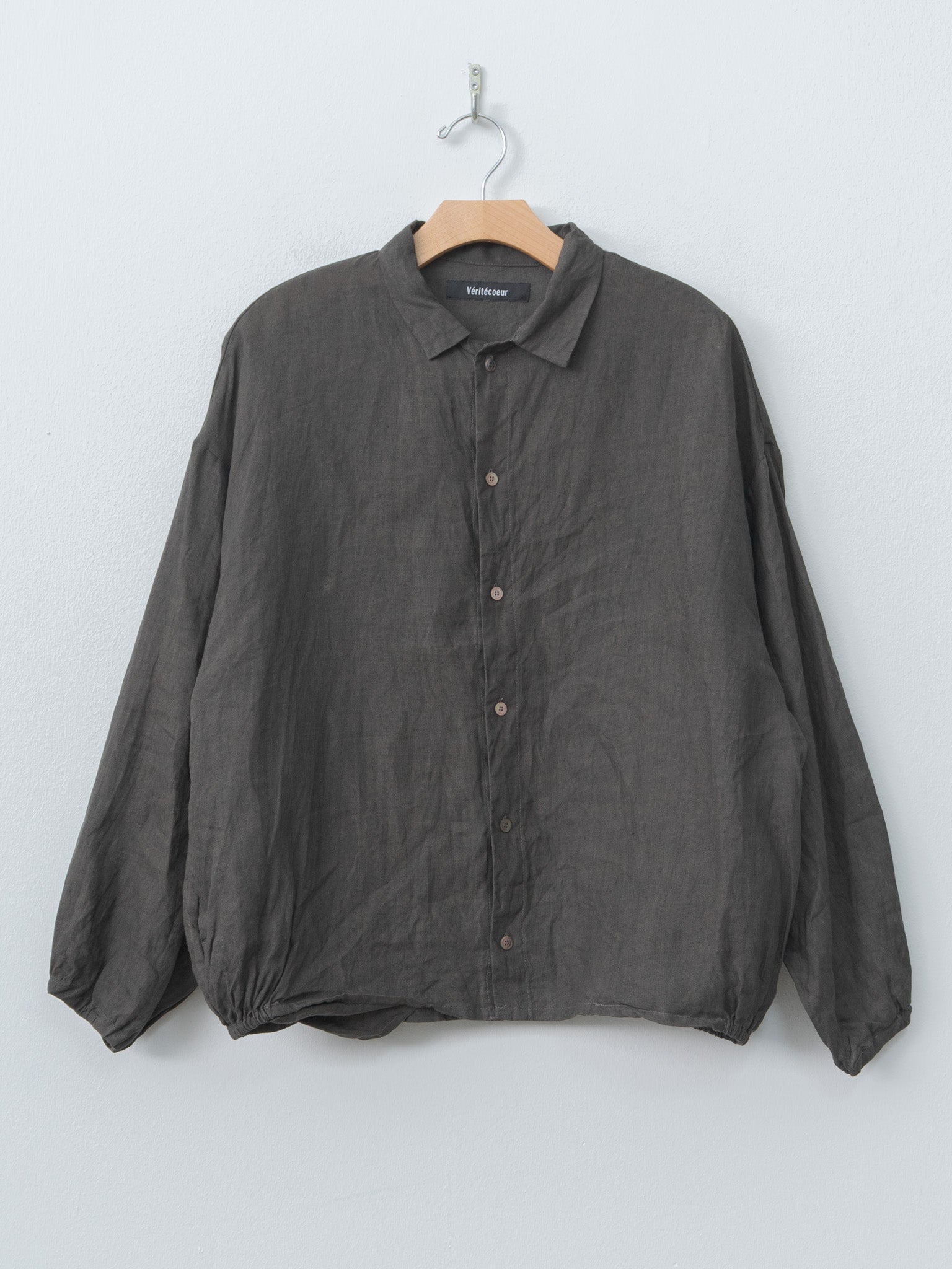 Sumi Dyed Linen Shirt Jacket - Brown