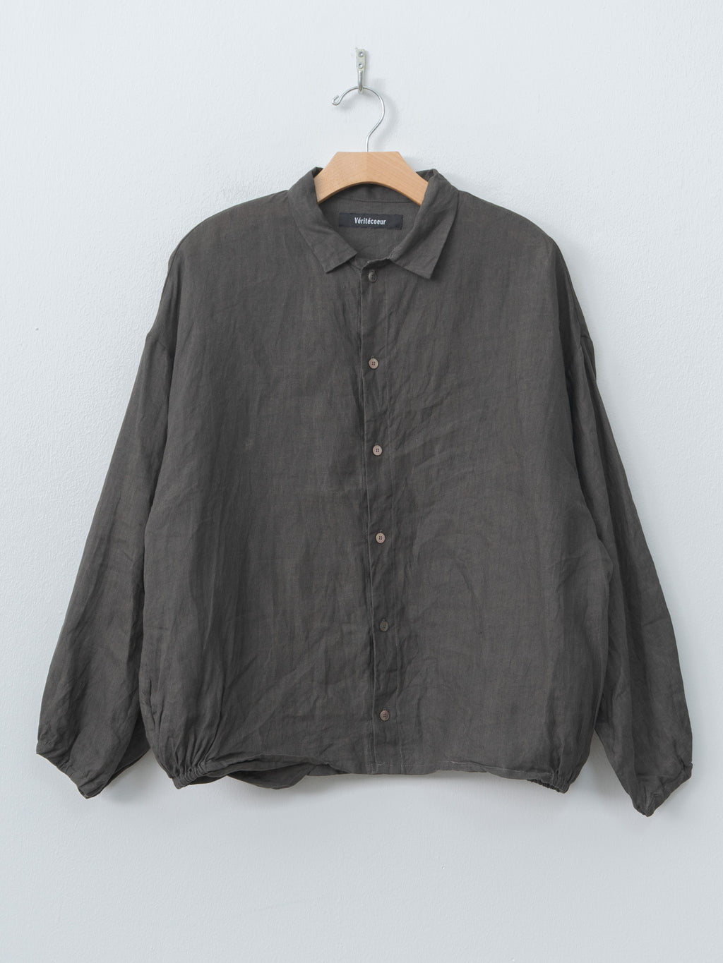 Sumi Dyed Linen Shirt Jacket - Brown